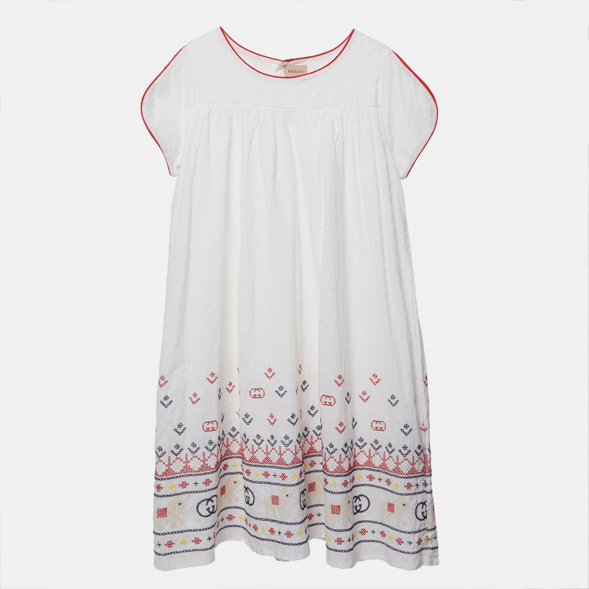 

Gucci Girls White Embroidered Cotton Dress 14Yrs