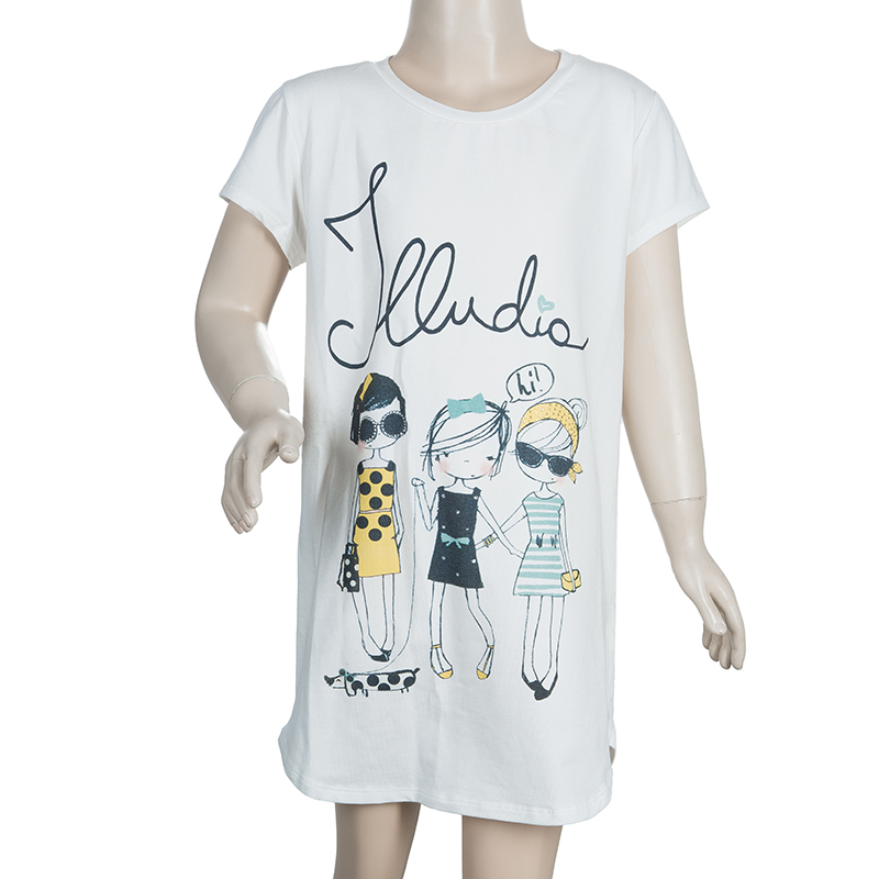 

Illudia White Graphic Printed Embellished T-shirt 12 Yrs