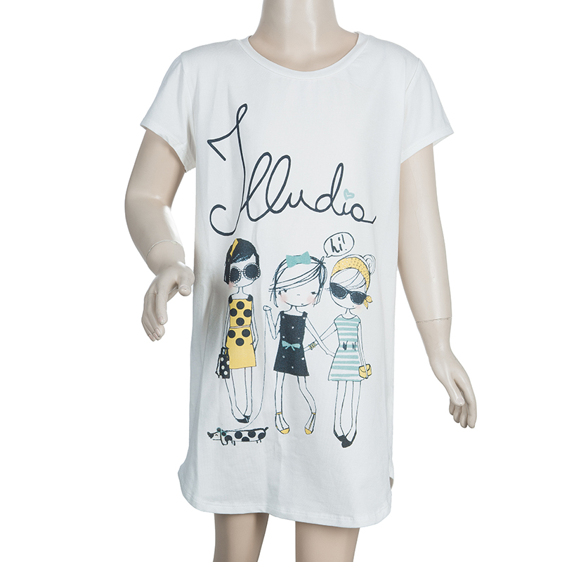 

Illudia White Graphic Printed Embellished T-shirt 8 Yrs