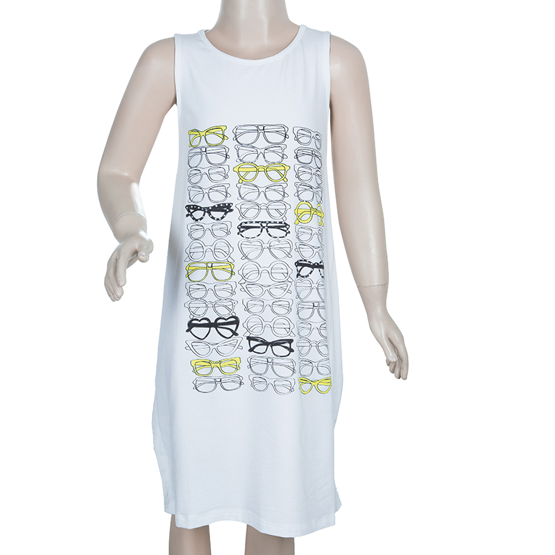 

Illudia White Sunglass Print Embellished T-shirt Dress 10 Yrs