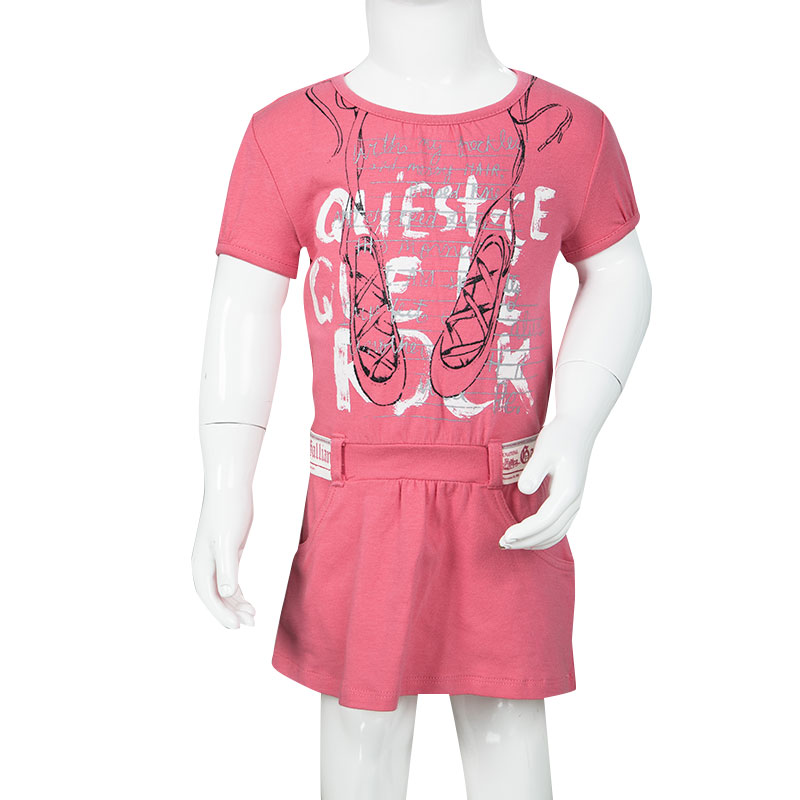 Pre-owned John Galliano Pink Printed Cotton Jersey T-shirt Dress 9 Months