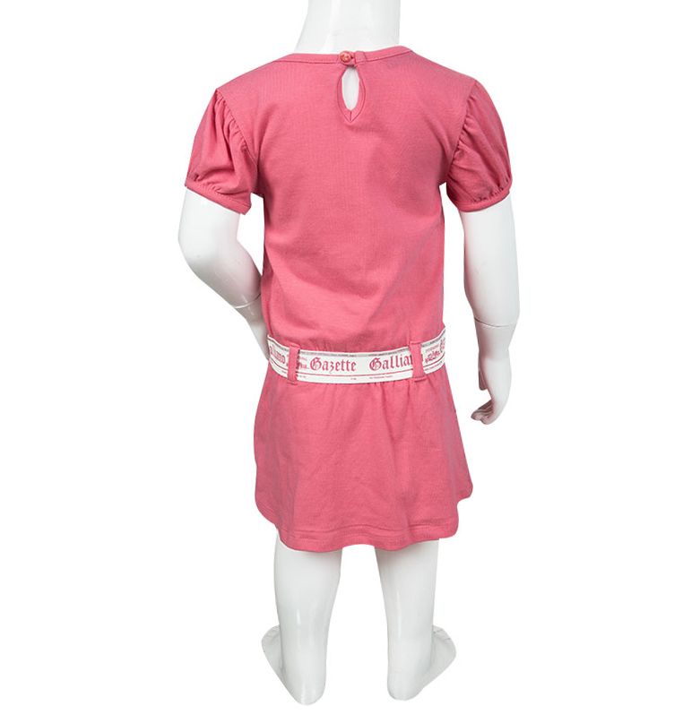 Pre-owned John Galliano Pink Printed Cotton Jersey T-shirt Dress 9 Months