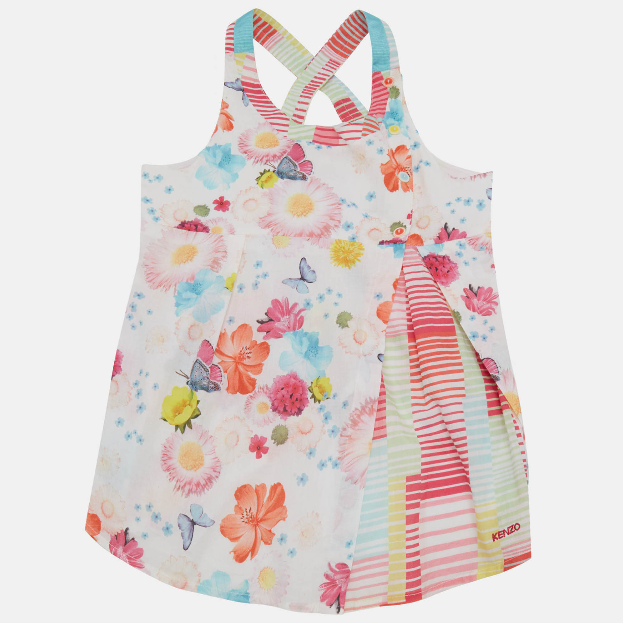 Click to view more detailed imagery on our partner's website Pre-owned Kenzo Kids Multicolor Floral Print Cotton Dress 12yrs