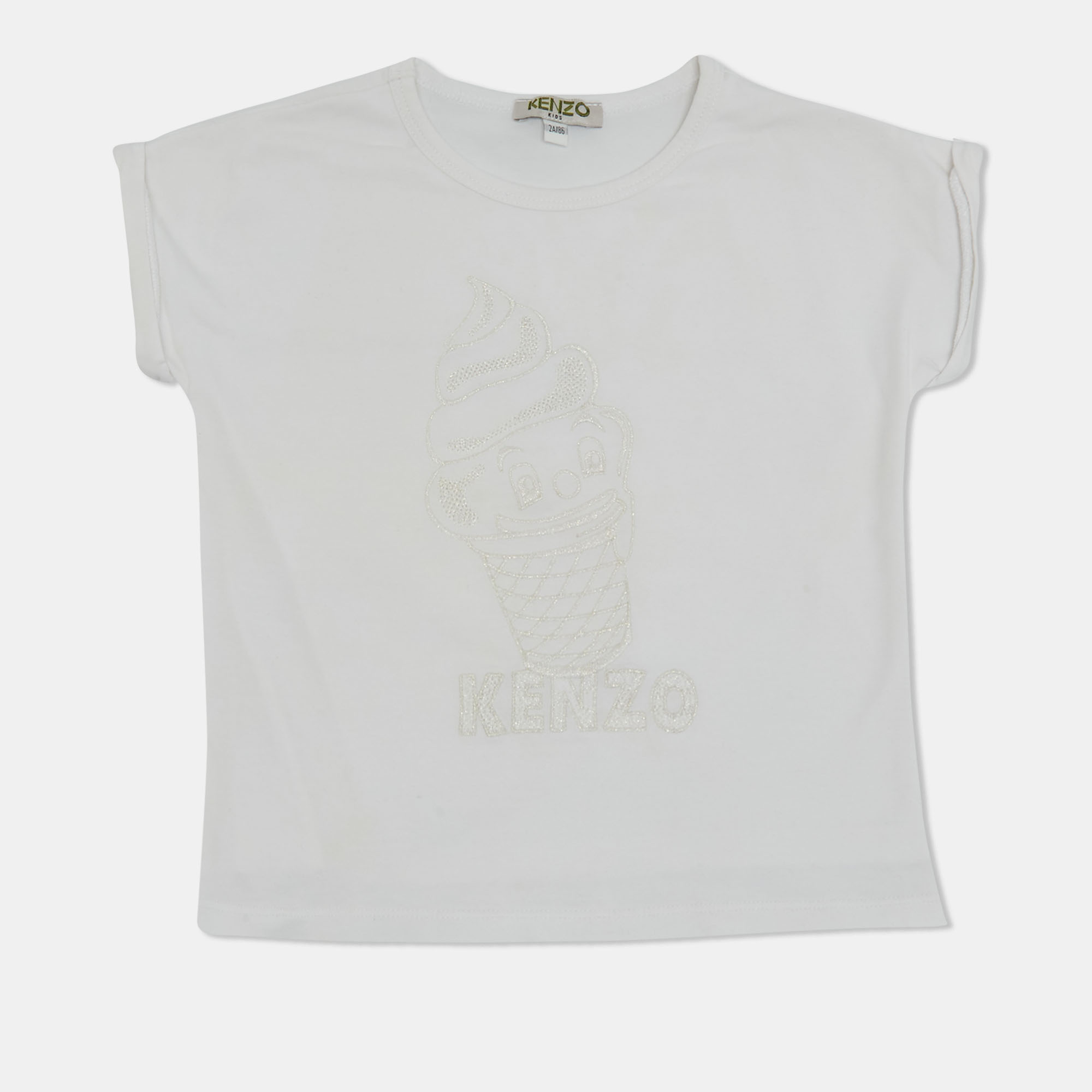 

Kenzo Kids White Jersey Embroidered Logo T-Shirt 2 Yrs