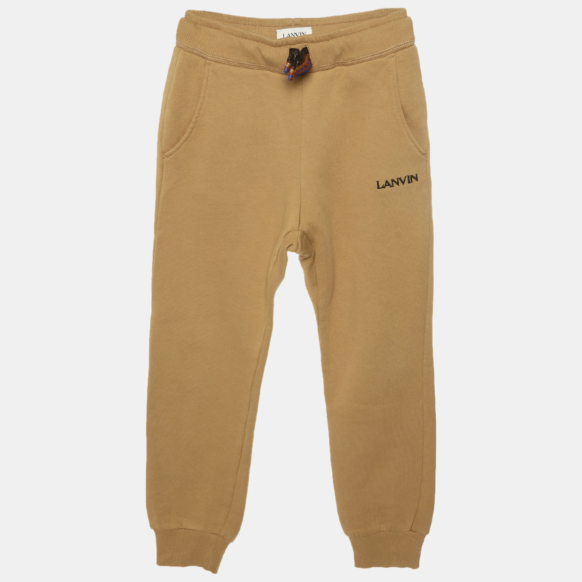 

Lanvin Kids Beige Logo Embroidered Jersey Sweatpants