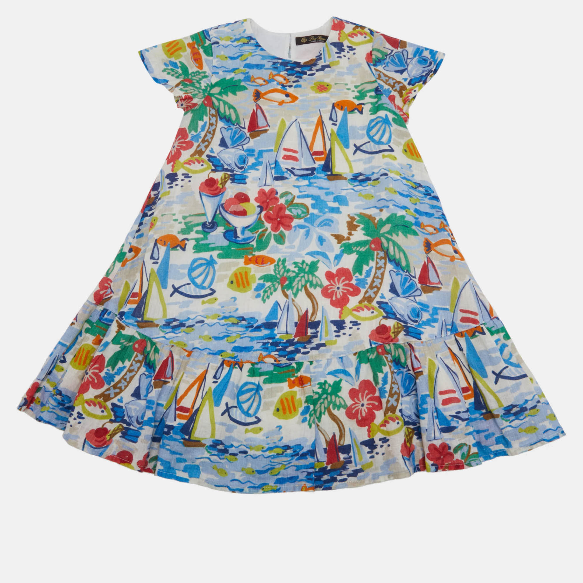 

Loro Piana Multicolour Vacation Print Ruffle Dress 4Yrs, Multicolor