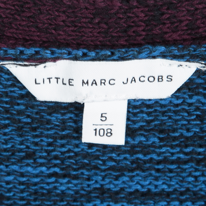 Pre-owned Marc Jacobs Little  Colorblock Knit Buttondown Cardigan 5 Yrs In Multicolor