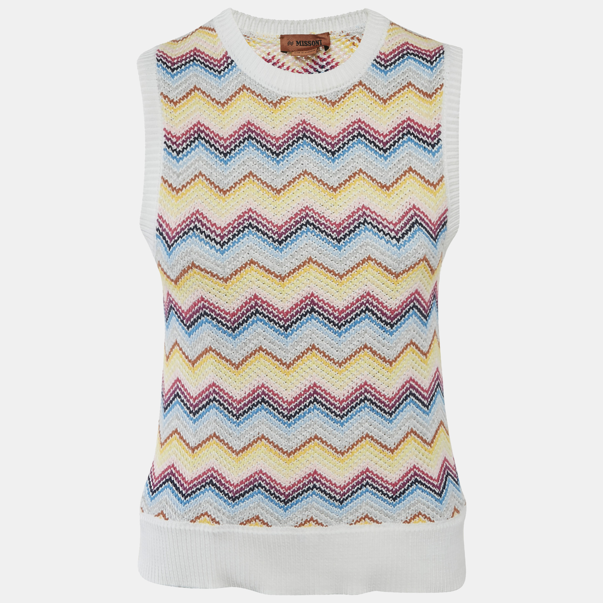 

Missoni Kids Multicolor Chevron Knit Gilet 14 Yrs