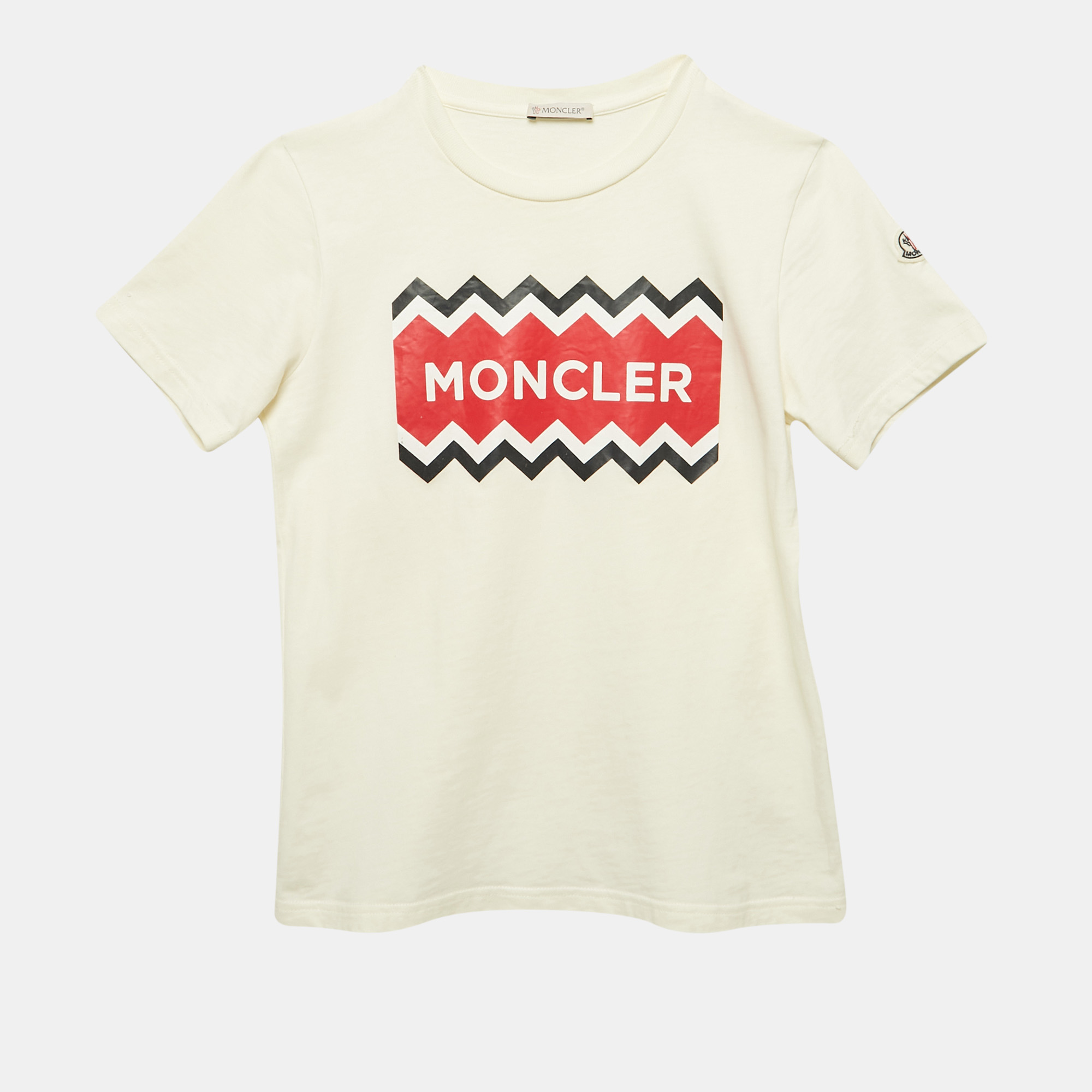 

Moncler Kids Off White Printed Jersey T-Shirt 12 Yrs