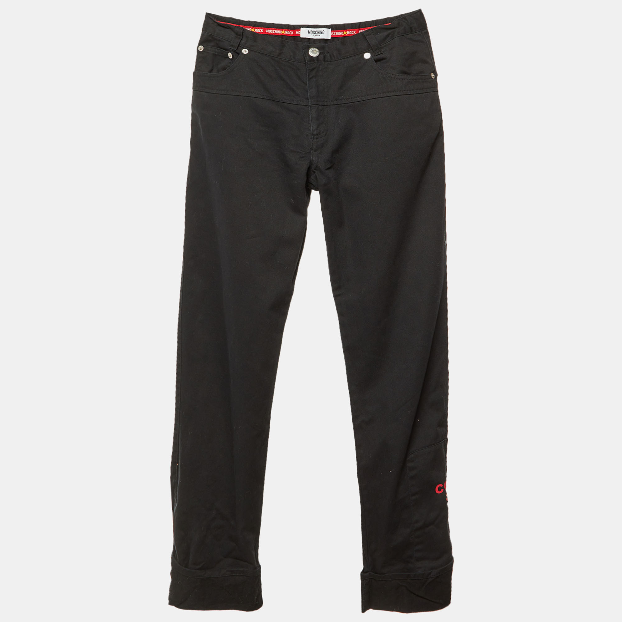 

Moschino Junior Black Logo Print Denim Jean 11/12Yrs Waist 26"