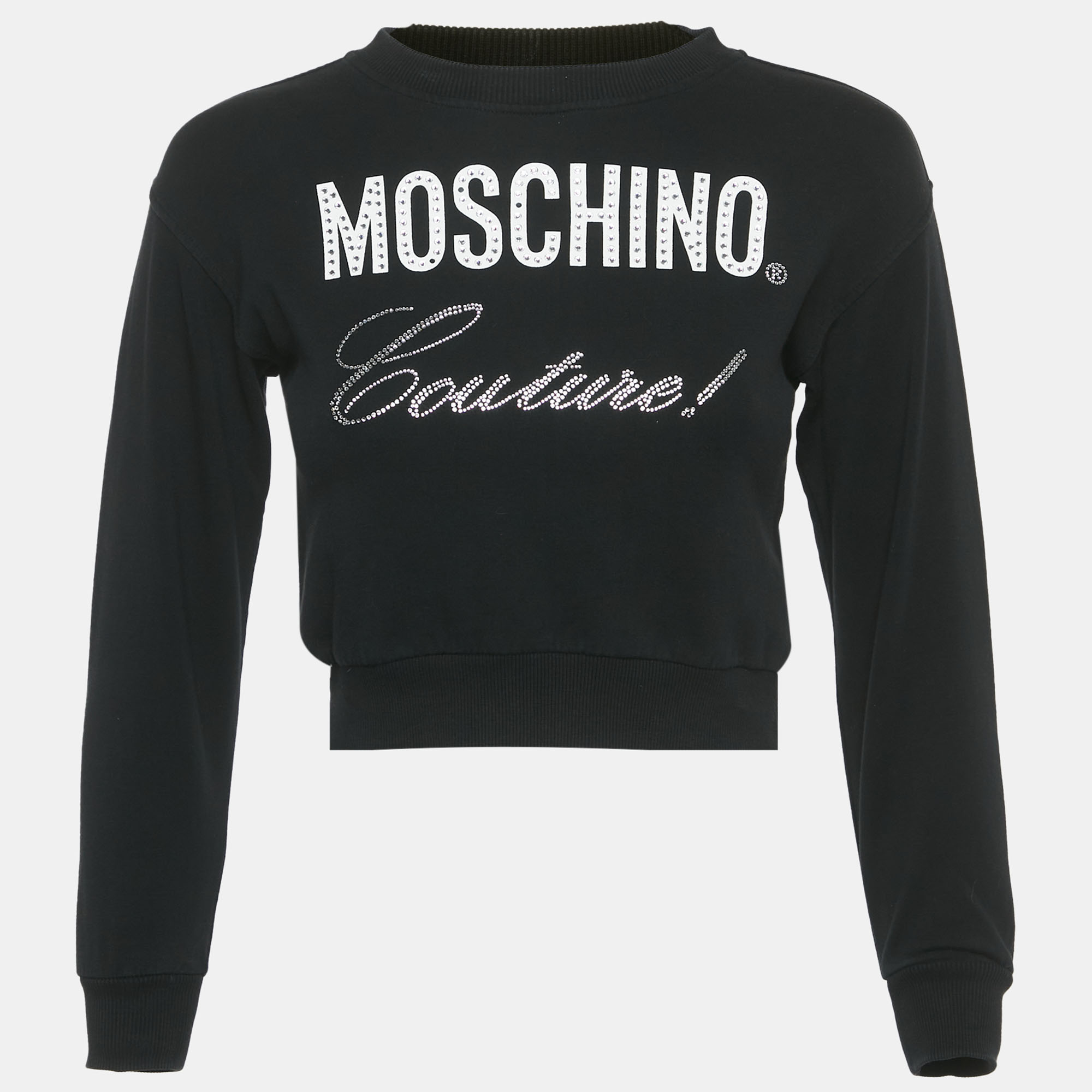 

Moschino Black Cotton Rhinestone Sweatshirt 8 Yrs