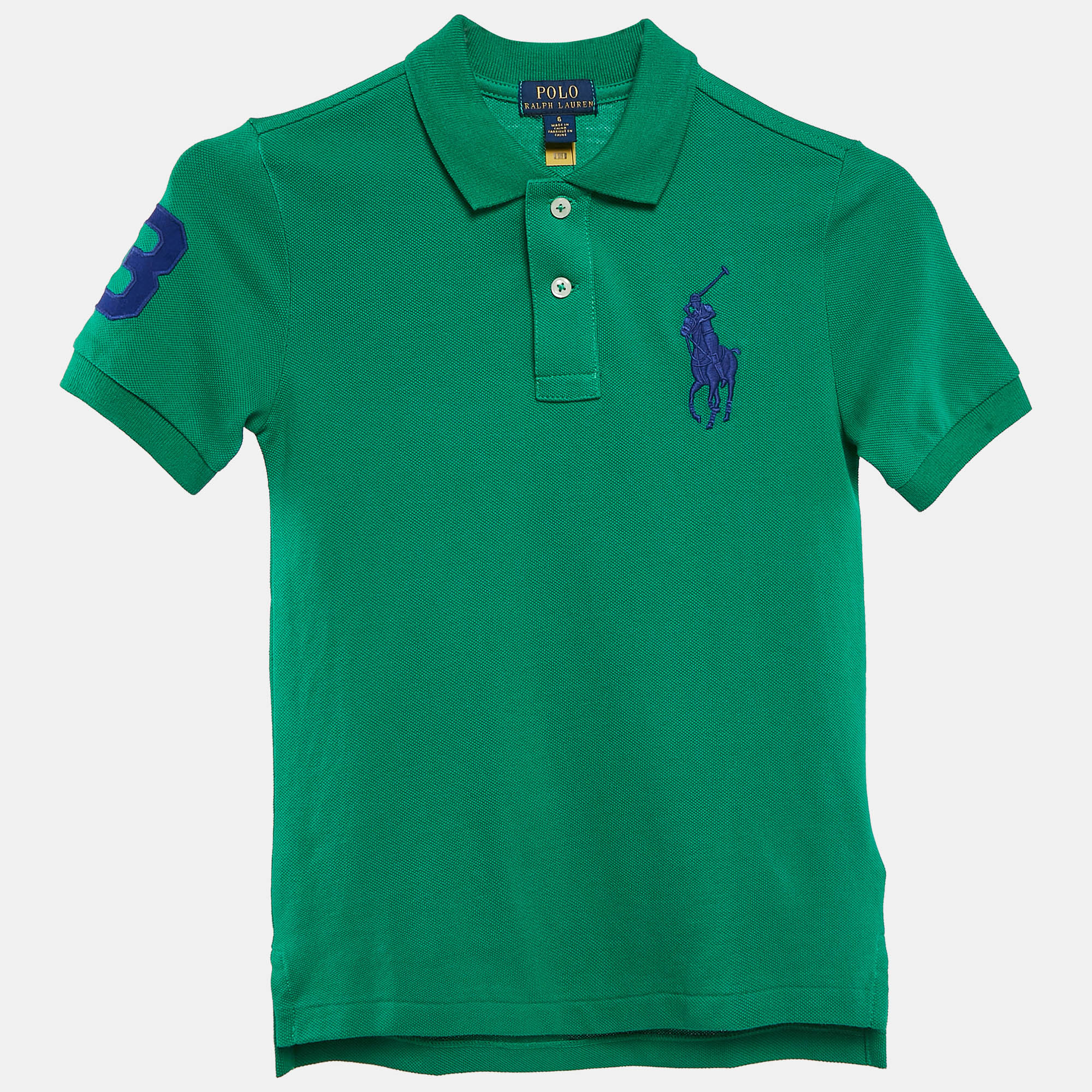 

Polo Ralph Lauren Green Logo Embroidered Cotton Pique Polo 6 Yrs