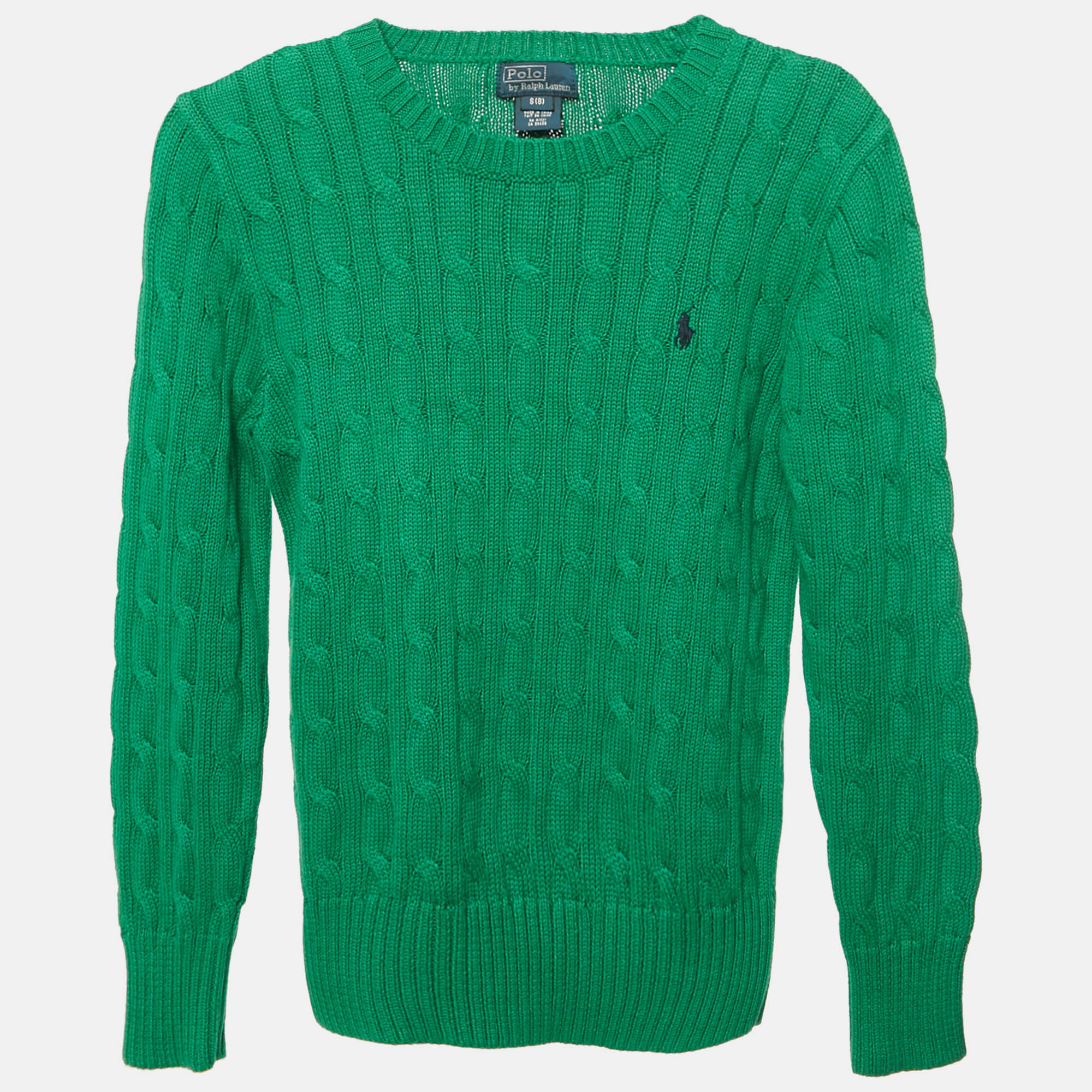 

Polo Ralph Lauren Kids Green Cable Knit Sweater 8Yrs