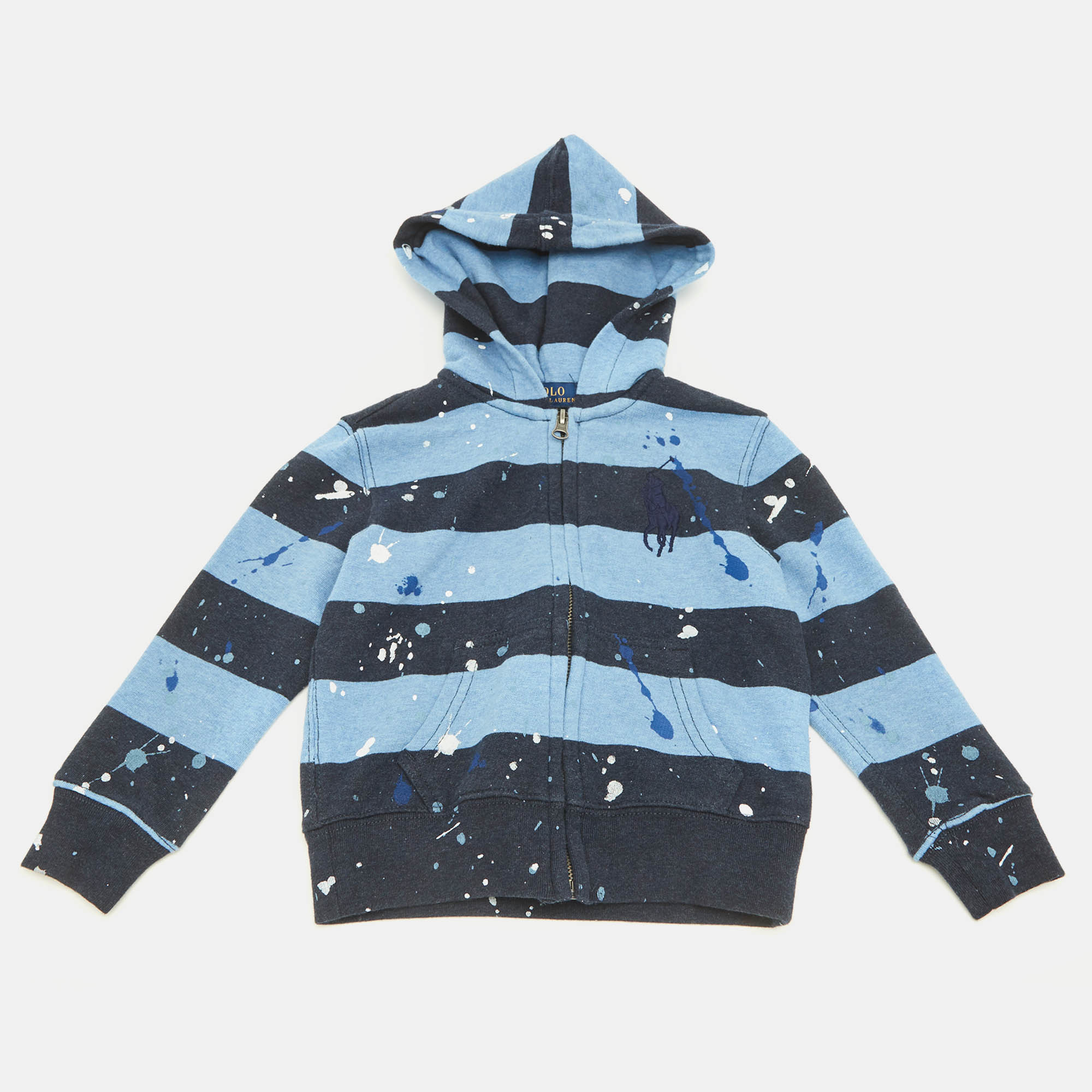 

Polo Ralph Lauren Kids Blue Striped Cotton Zip-Up Jacket 3Yrs