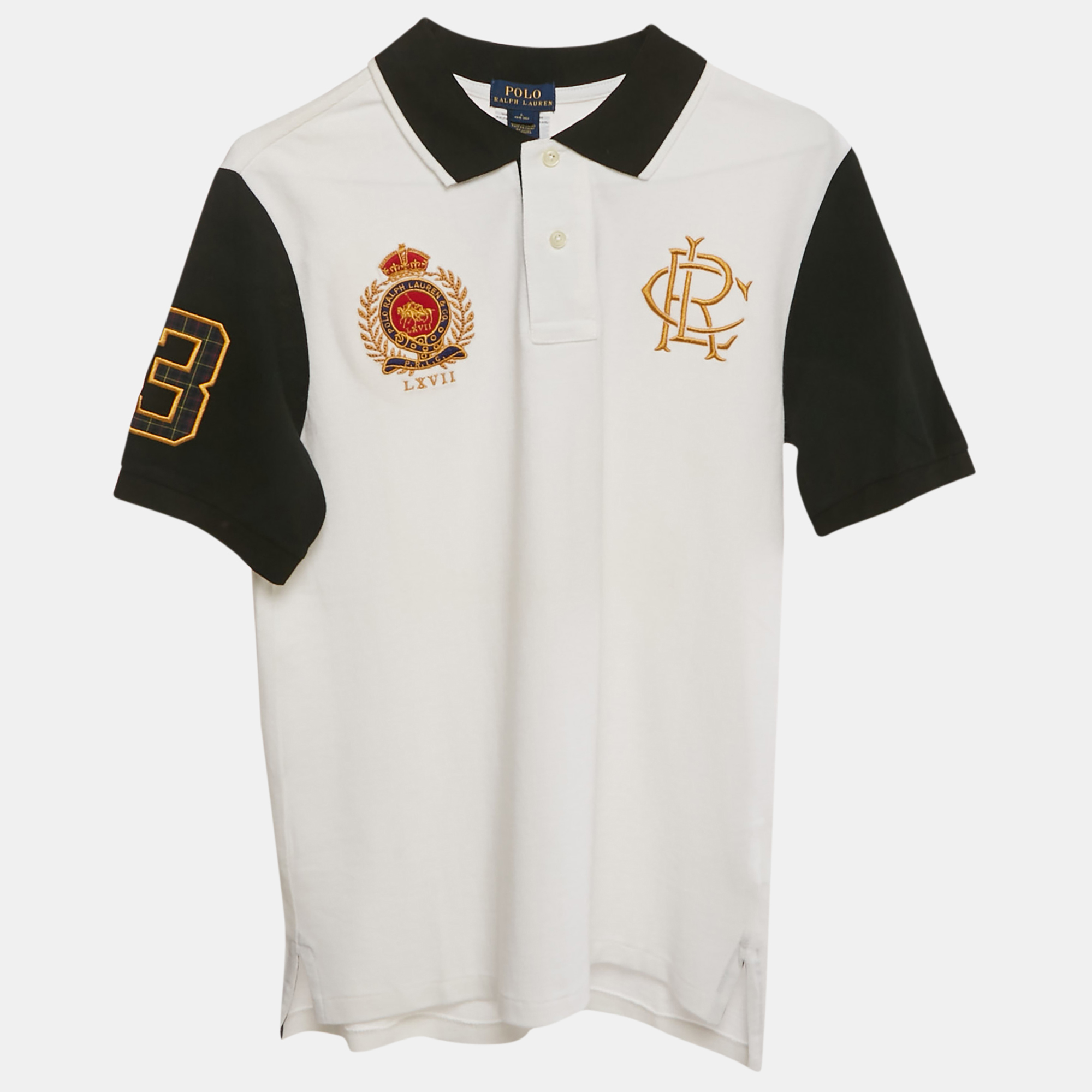 

Polo Ralph Lauren White/Black Cotton Polo T-Shirt L 14/16 Yrs