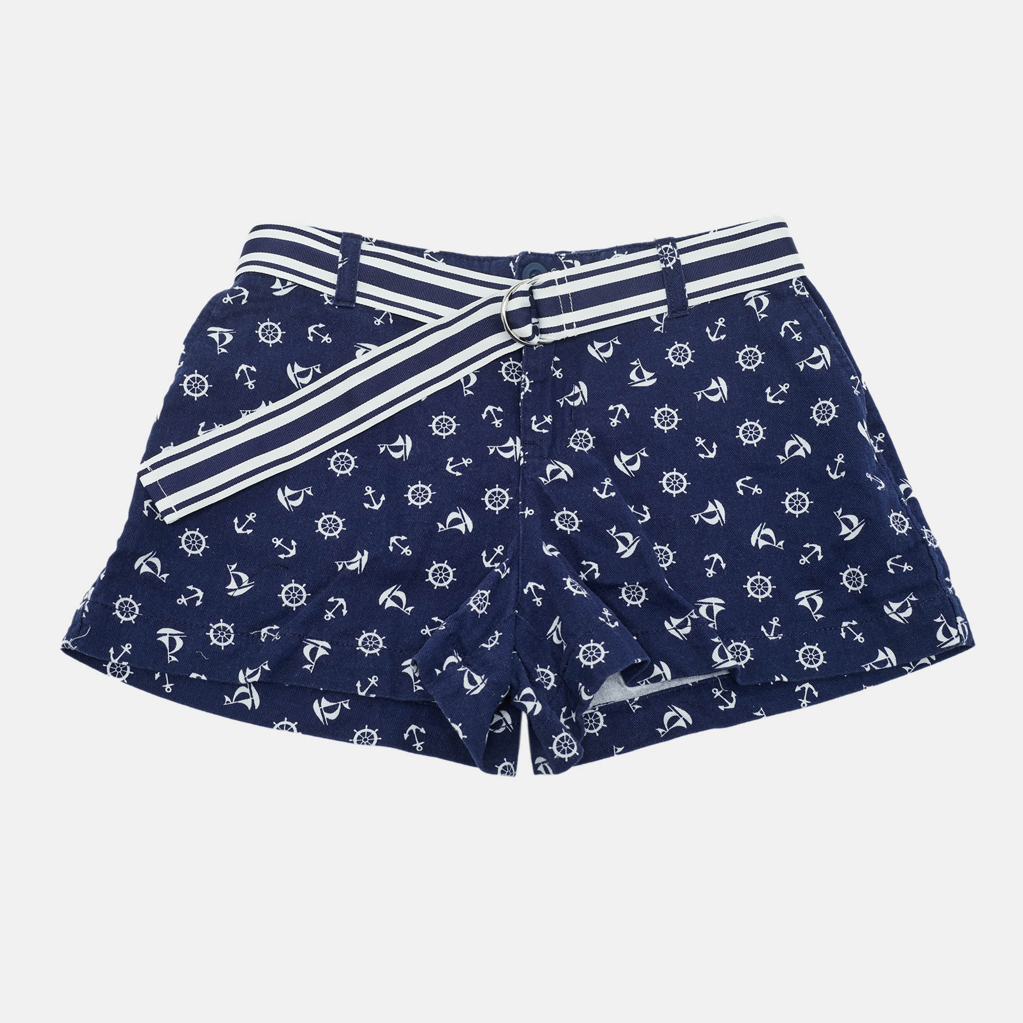 

Polo Ralph Lauren Kids Navy Blue Printed Cotton Shorts 8Yrs