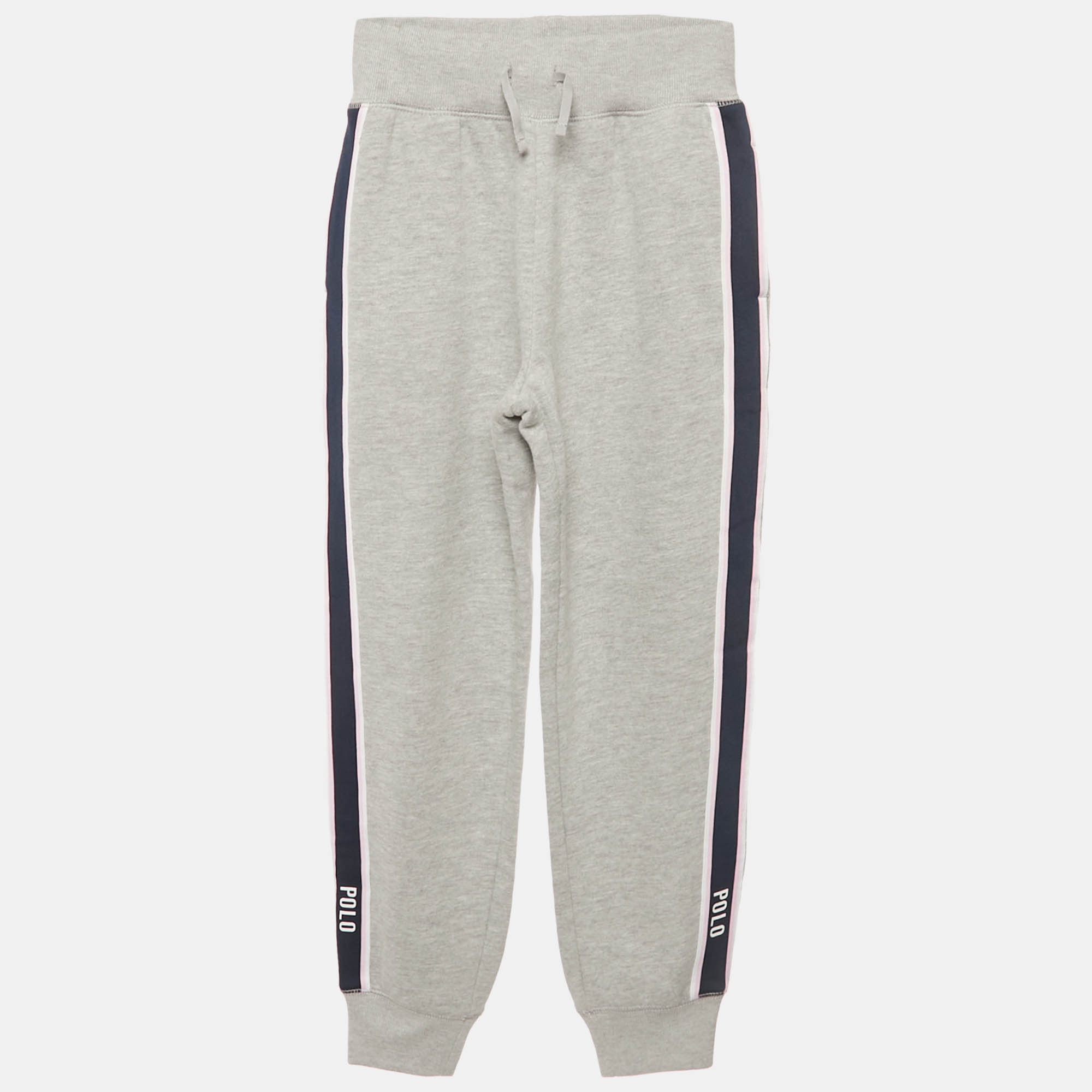 Pre-owned Polo Ralph Lauren Kids Grey Cotton Joggers M/8-10yrs In Gray