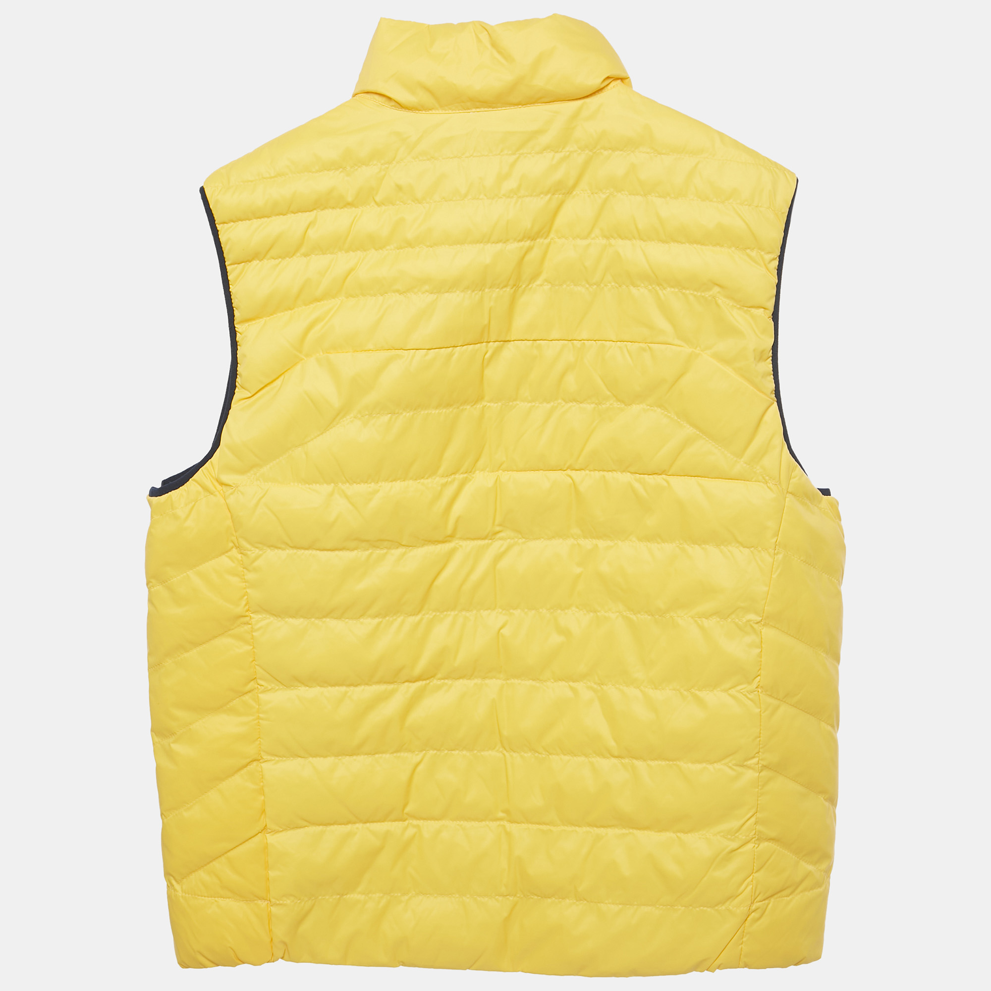 Pre-owned Polo Ralph Lauren Boys Yellow/blue Nylon Puffer Vest L/14-16yrs
