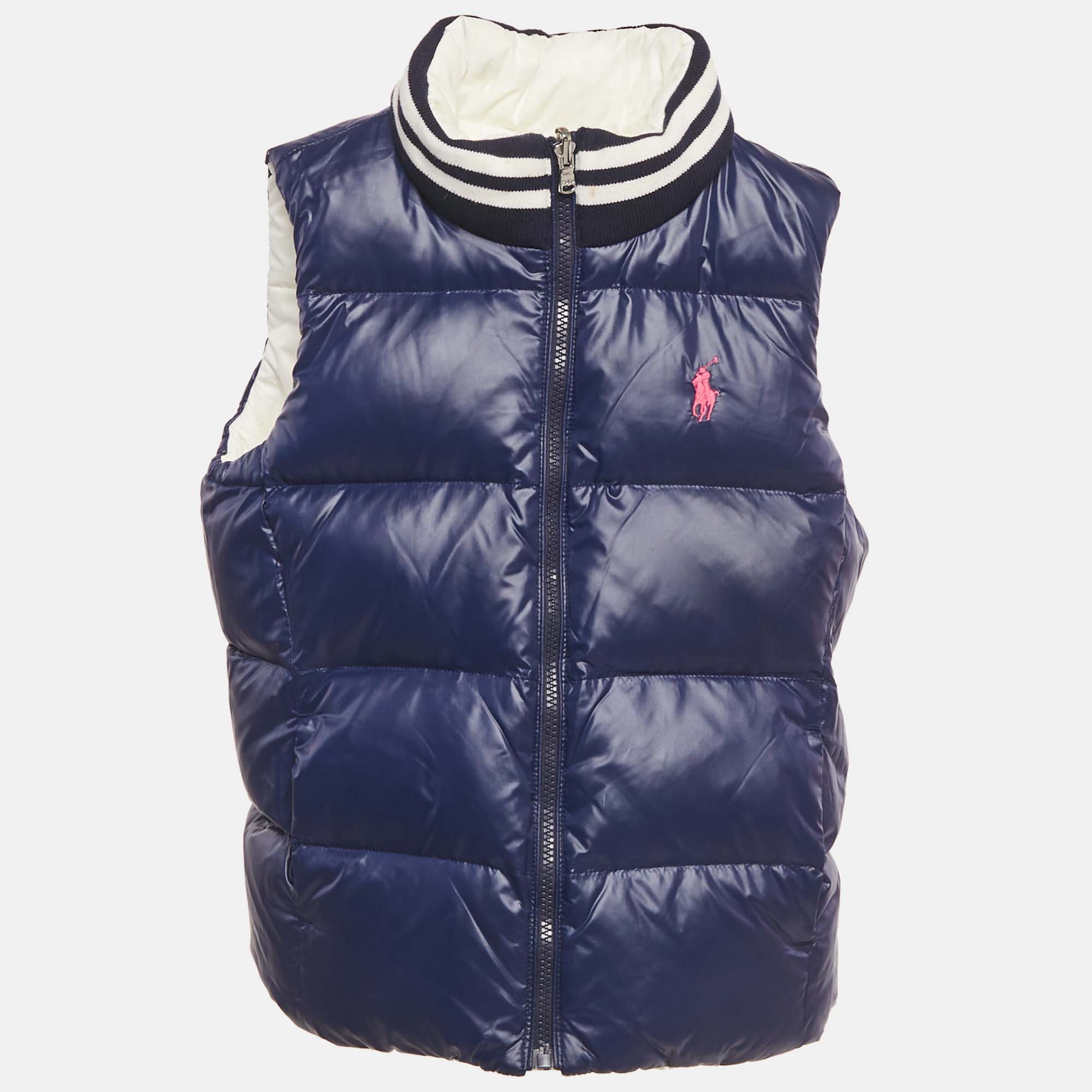 

Polo Ralph Lauren Kids White/Navy Blue Nylon Reversible Gilet M/8-10Yrs