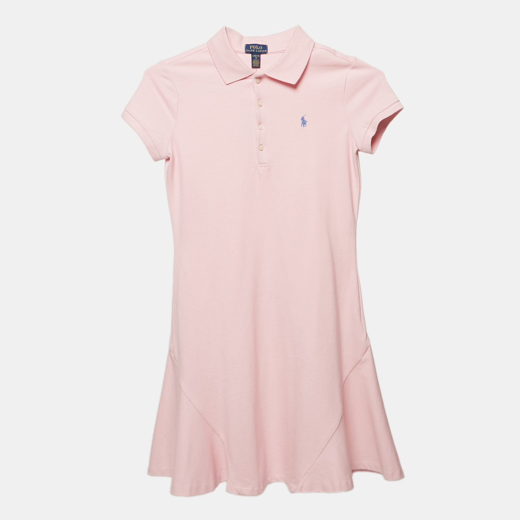 

Polo Ralph Lauren Kids Pink Cotton Flare Polo Dress 12-14 Yrs