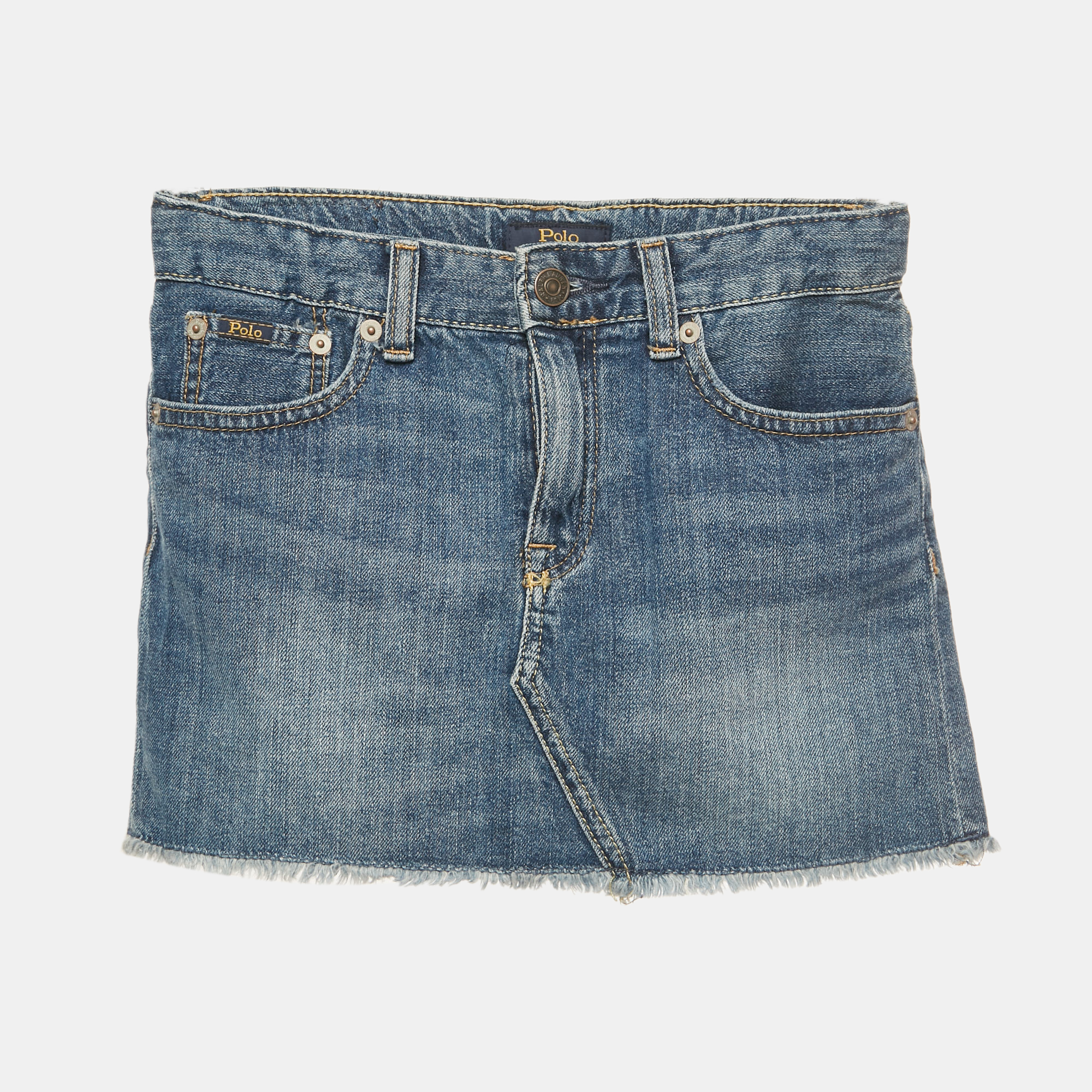 Pre-owned Polo Ralph Lauren Kids Blue Denim Mini Skirt 8yrs