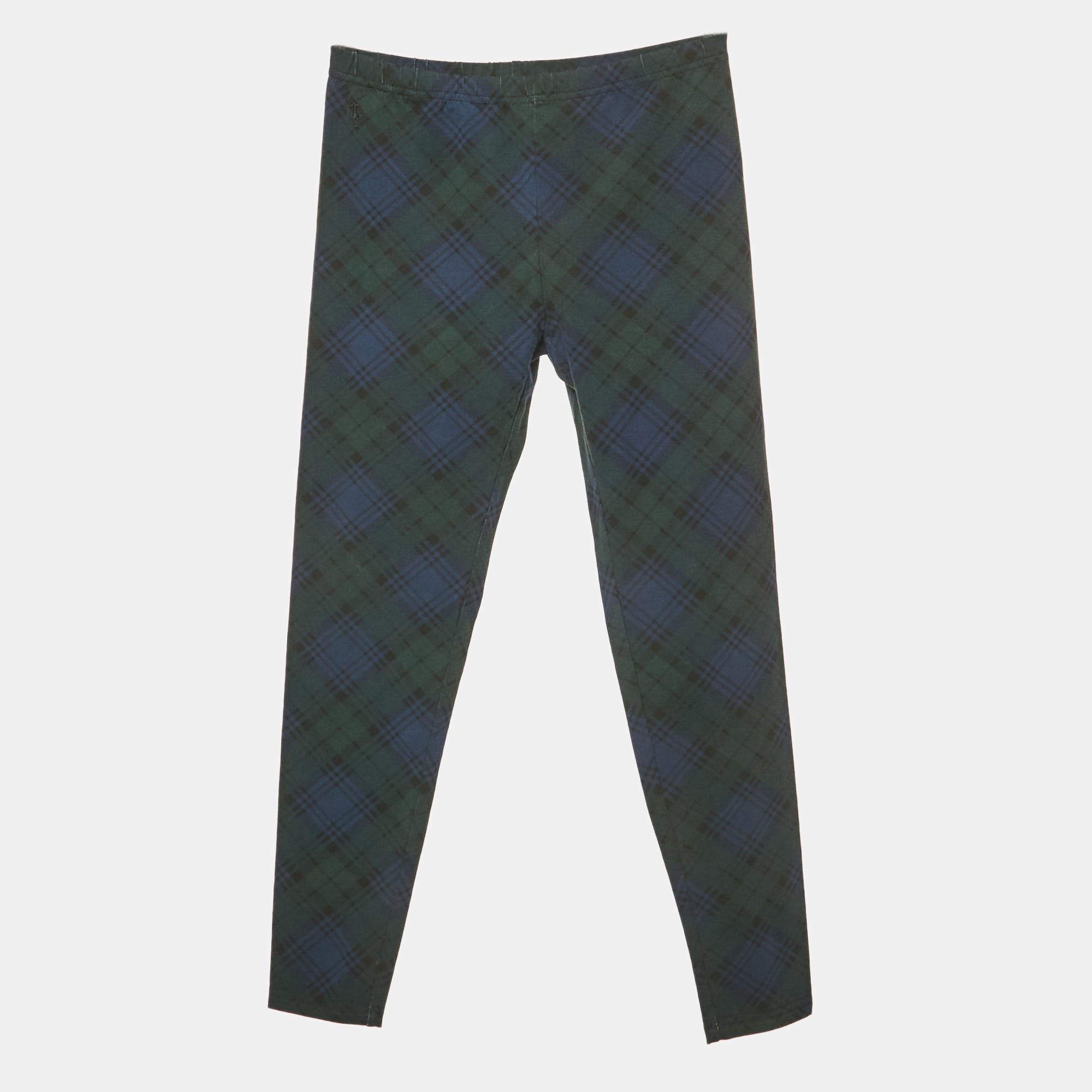 

Polo Ralph Lauren Blue/Green Tartan Print Jersey Leggings L/12-14Yrs