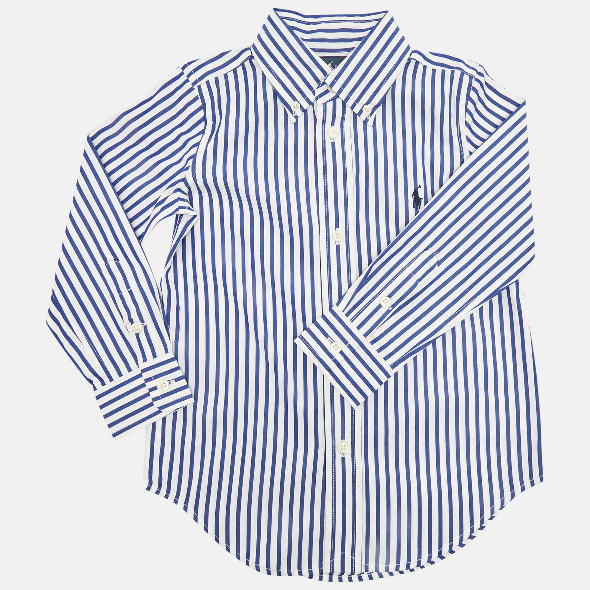 

Ralph Lauren White/Blue Striped Cotton Long Sleeve Shirt 3 Yrs