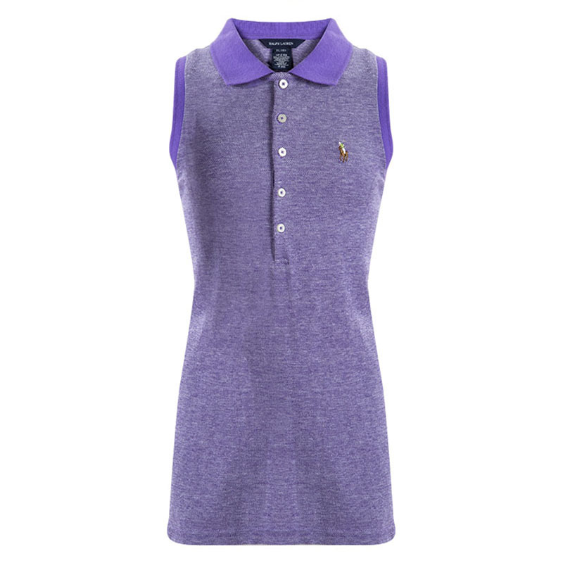 

Ralph Lauren Purple Honeycomb Knit Sleeveless Polo T-Shirt