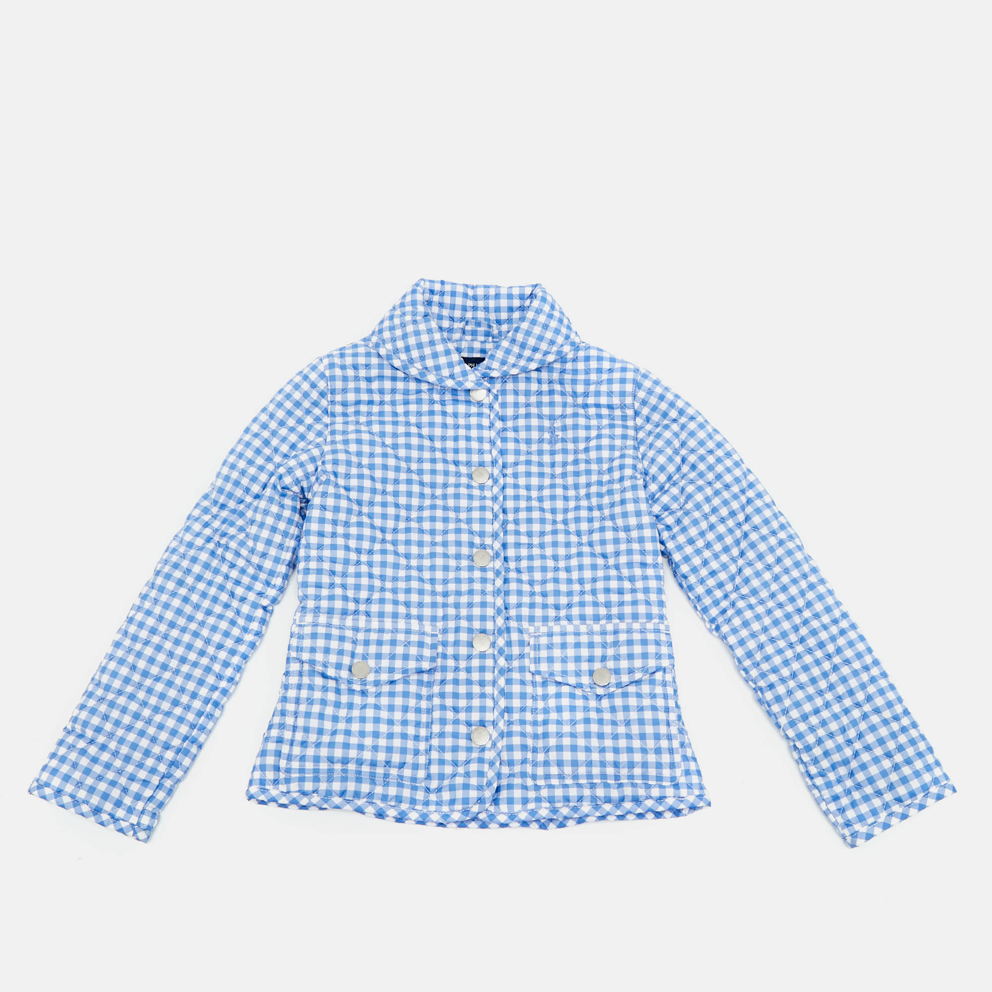 

Ralph Lauren Kids Blue Gingham Quilted Jacket S/7 Yrs