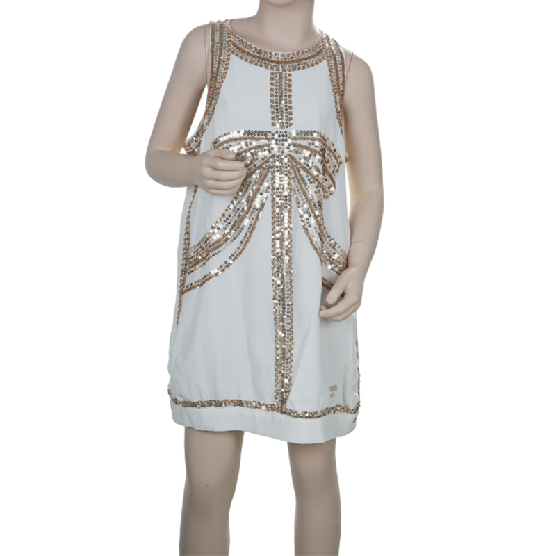 

Roberto Cavalli Angels White Sequin Embellished Sleeveless Dress 13 Yrs