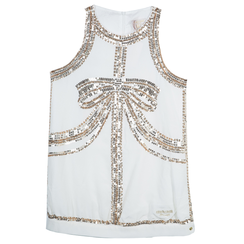 

Roberto Cavalli Angels White Sequin Embellished Sleeveless Dress