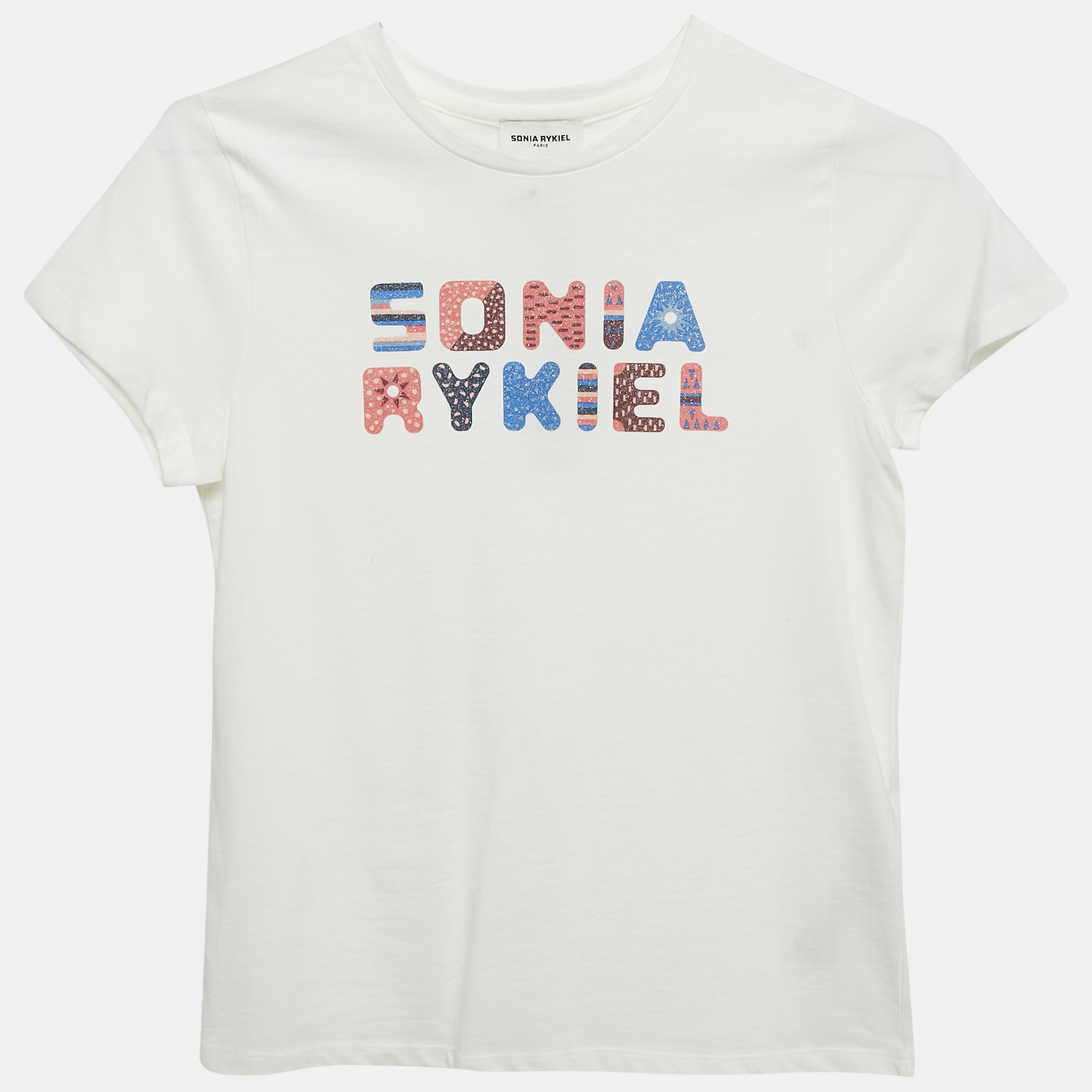 

Sonia Rykiel Kids White Printed Jersey T-Shirt 12 Yrs