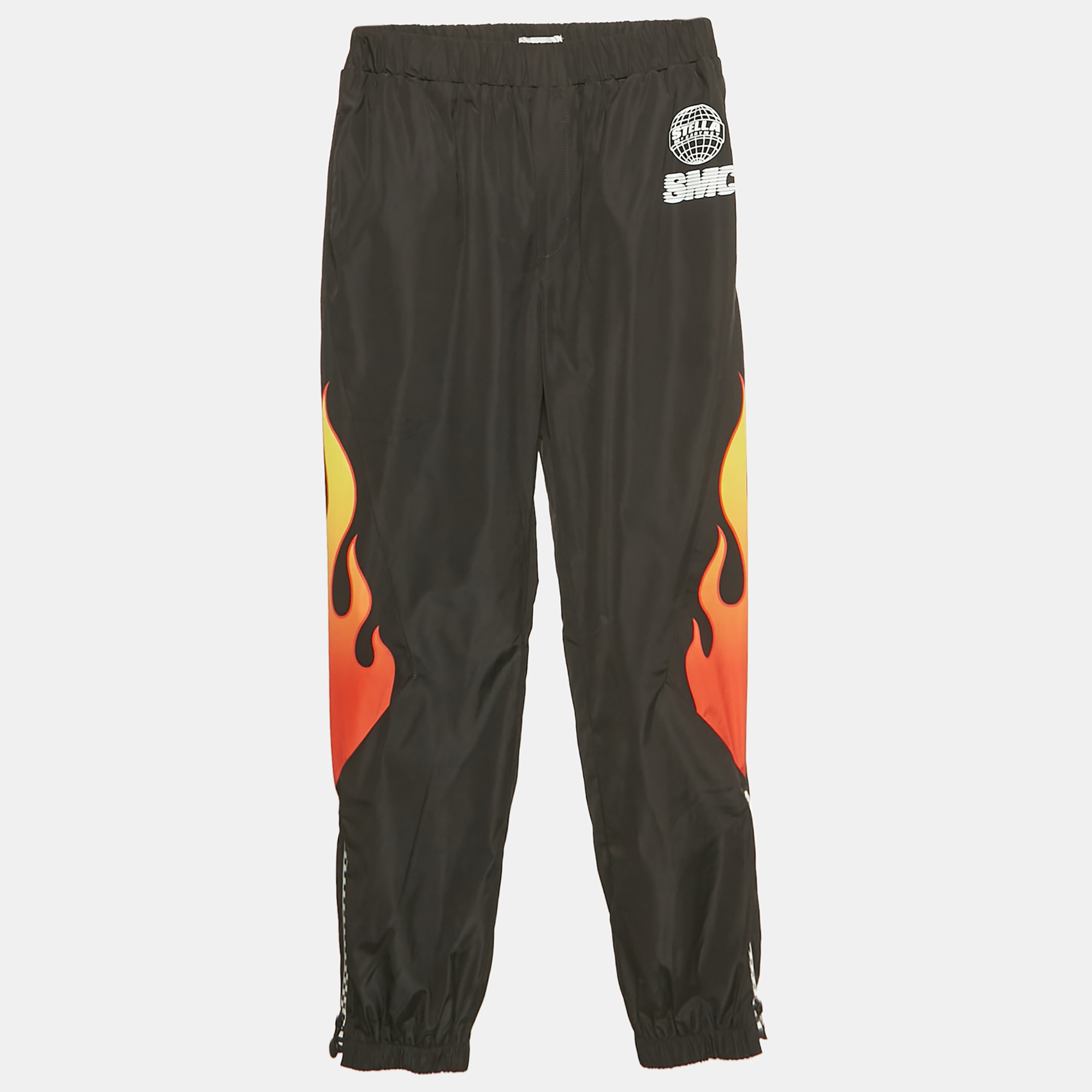 Pre-owned Stella Mccartney Kids Black Flame Print Synthetic Trousers 14yrs