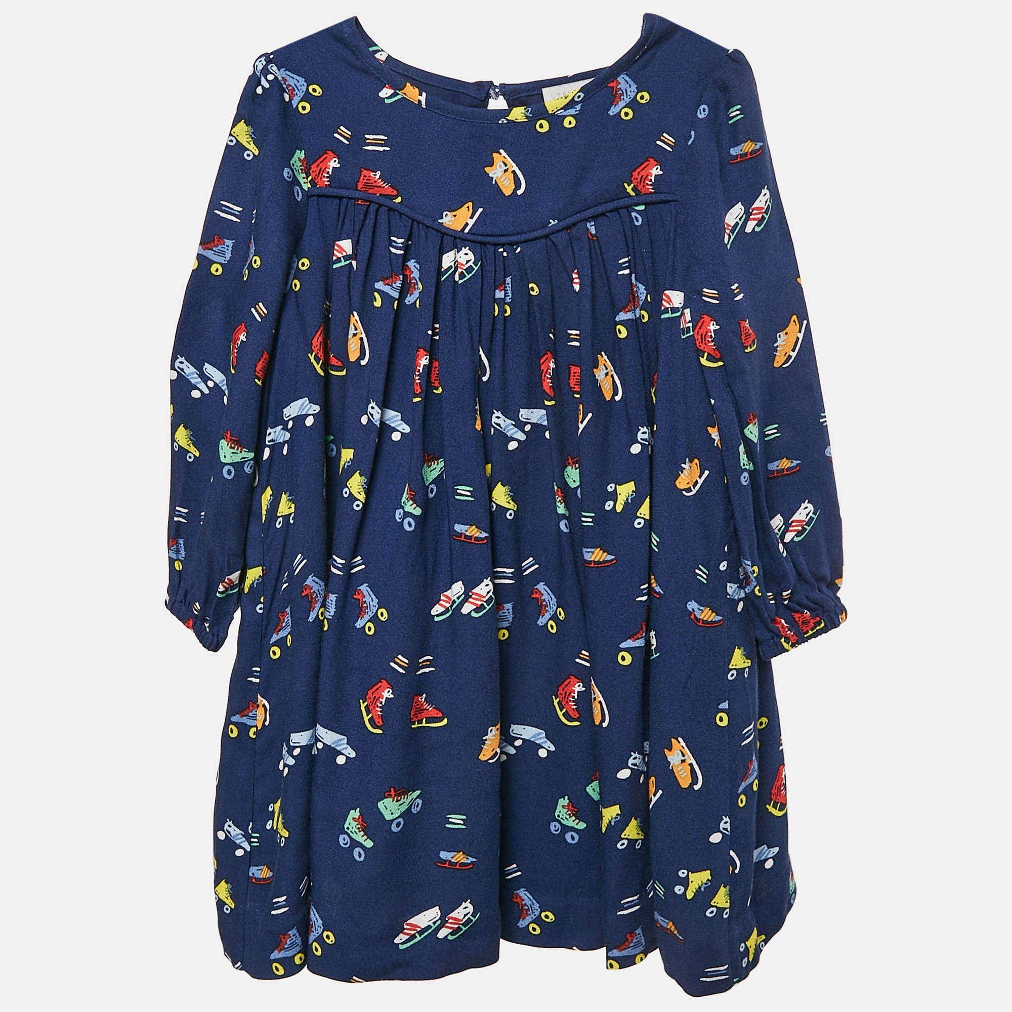 

Stella McCartney Blue Skate Print Crepe Dress 18 M