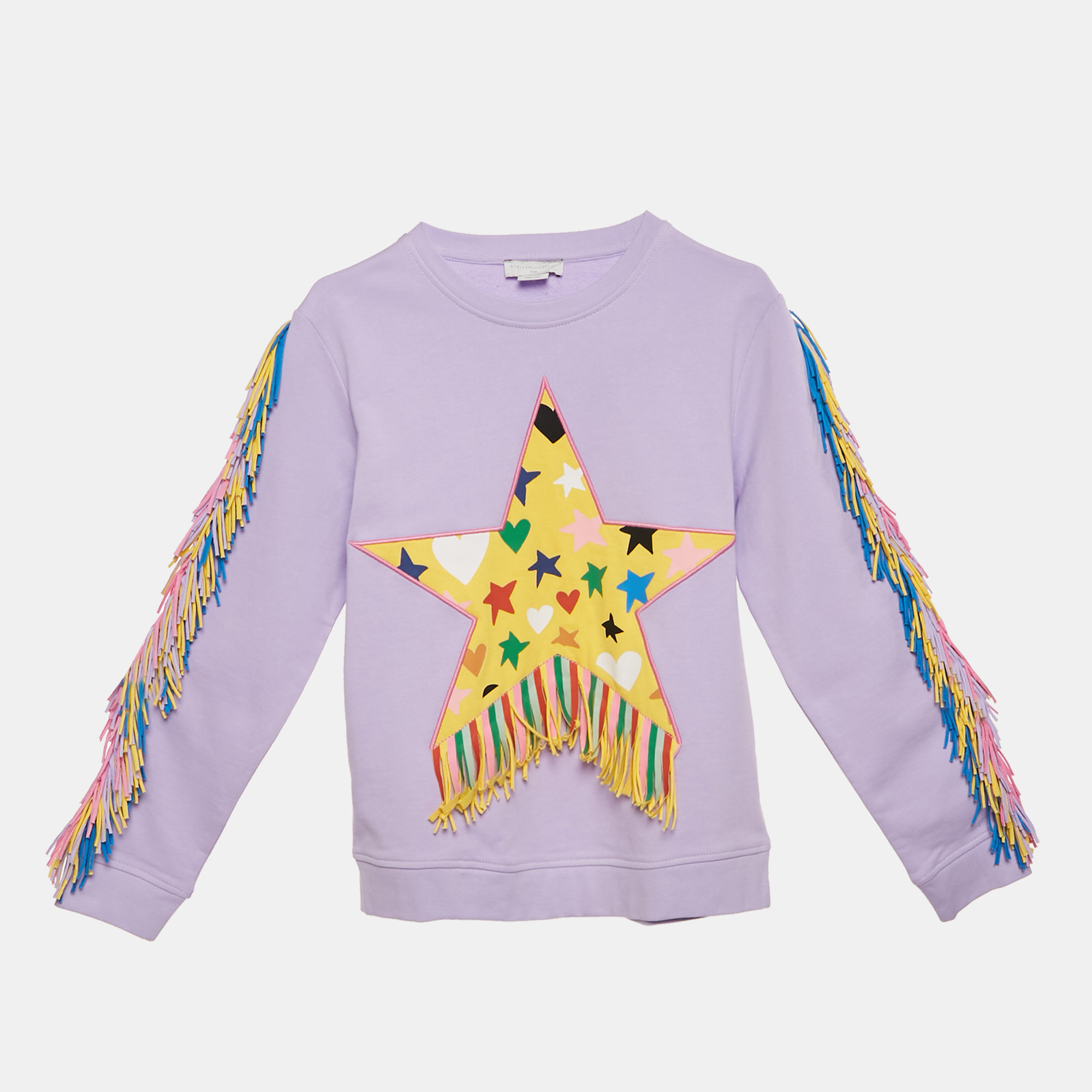 Pre-owned Stella Mccartney Kids Purple Start Applique Cotton Tasseled Sweatshirt 12 Yrs