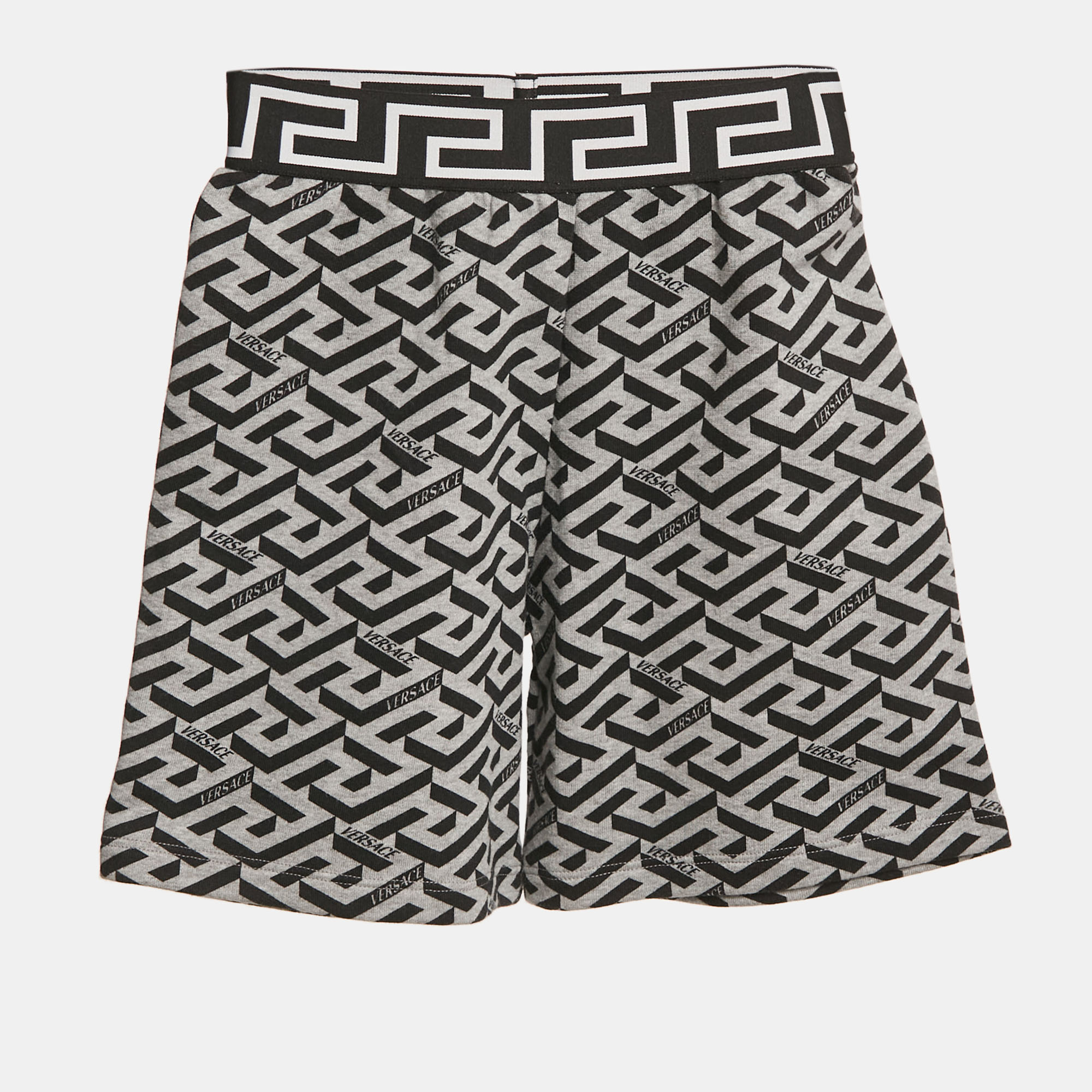

Versace Kids Grey Monogram Cotton Knit Shorts 6 Yrs