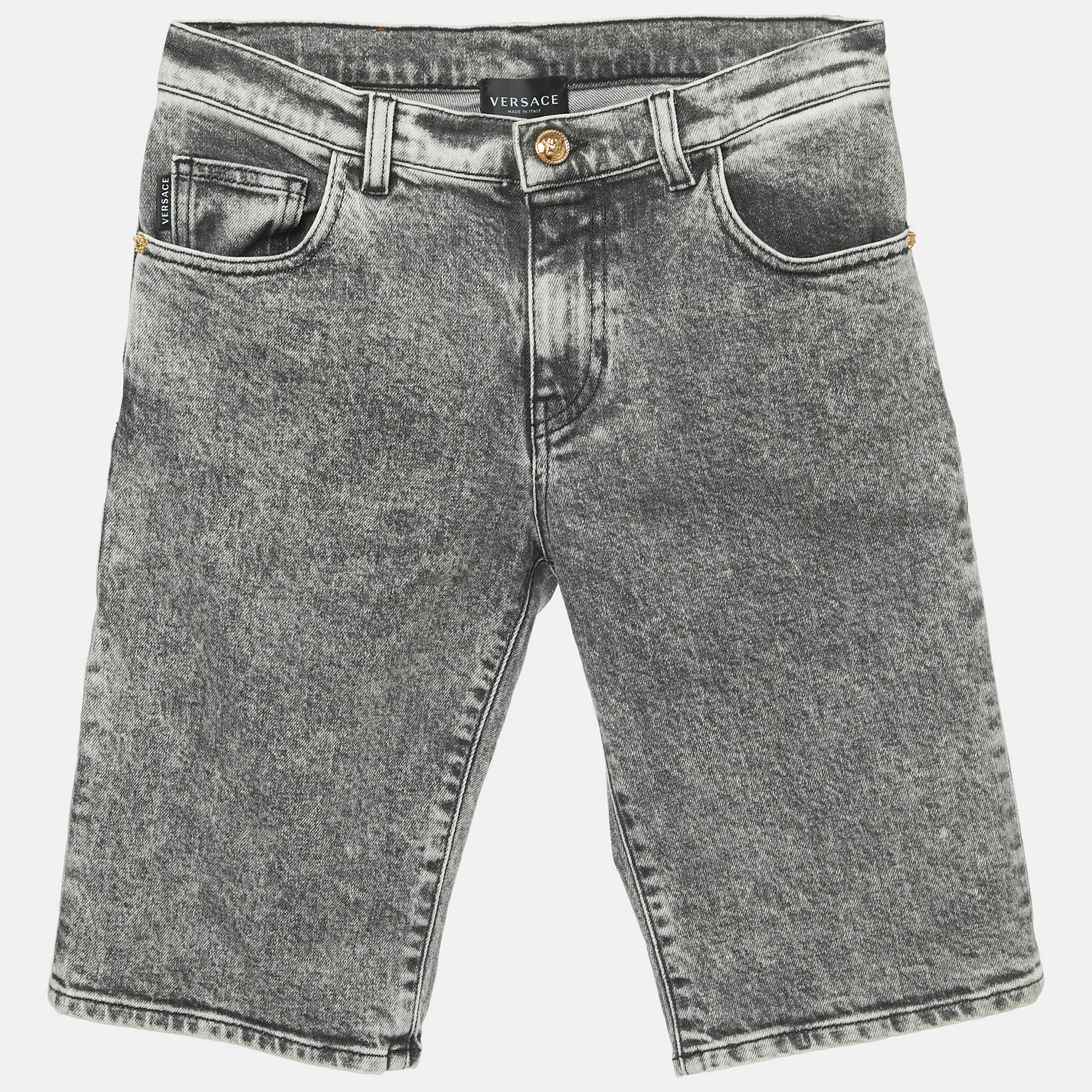

Versace Kids Grey Denim Shorts 12Yrs/Waist 28"