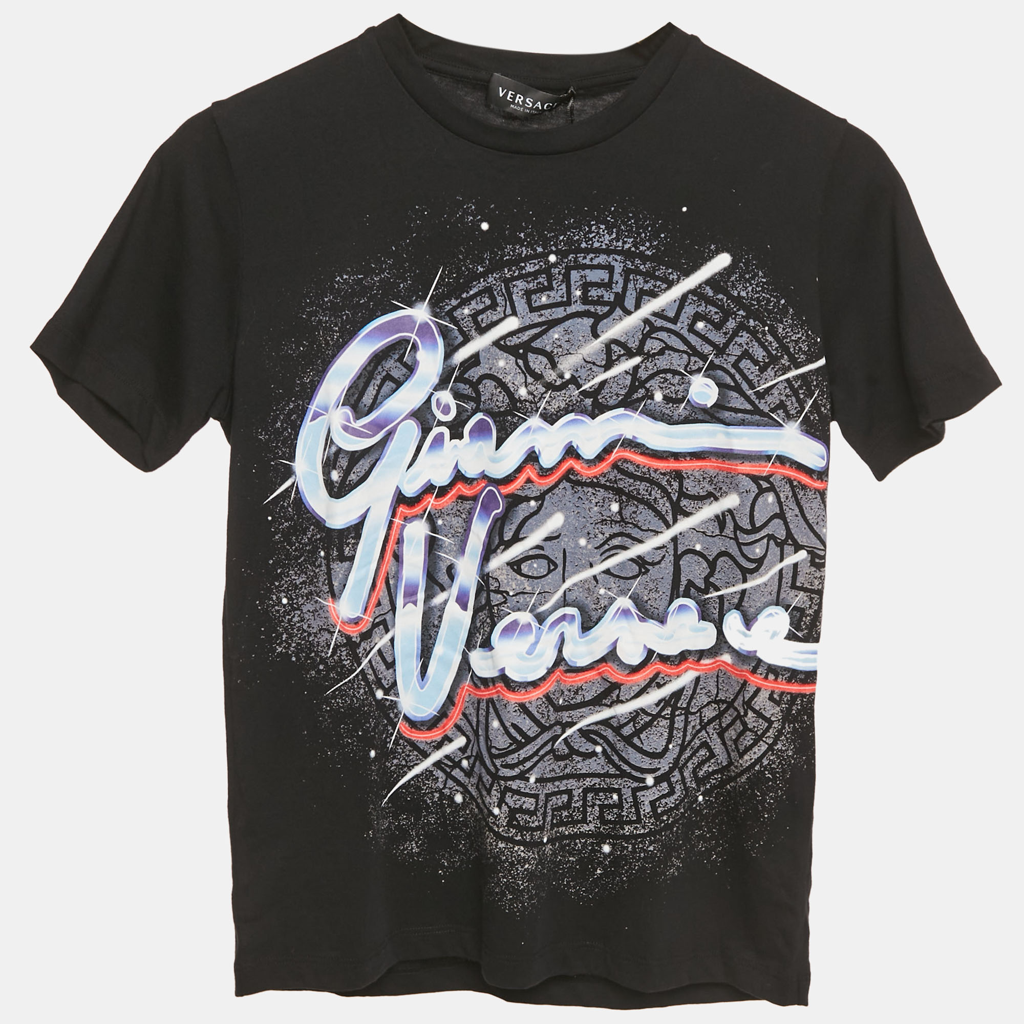 

Versace Kids Black Printed Jersey Crewneck T-Shirt 12Yrs