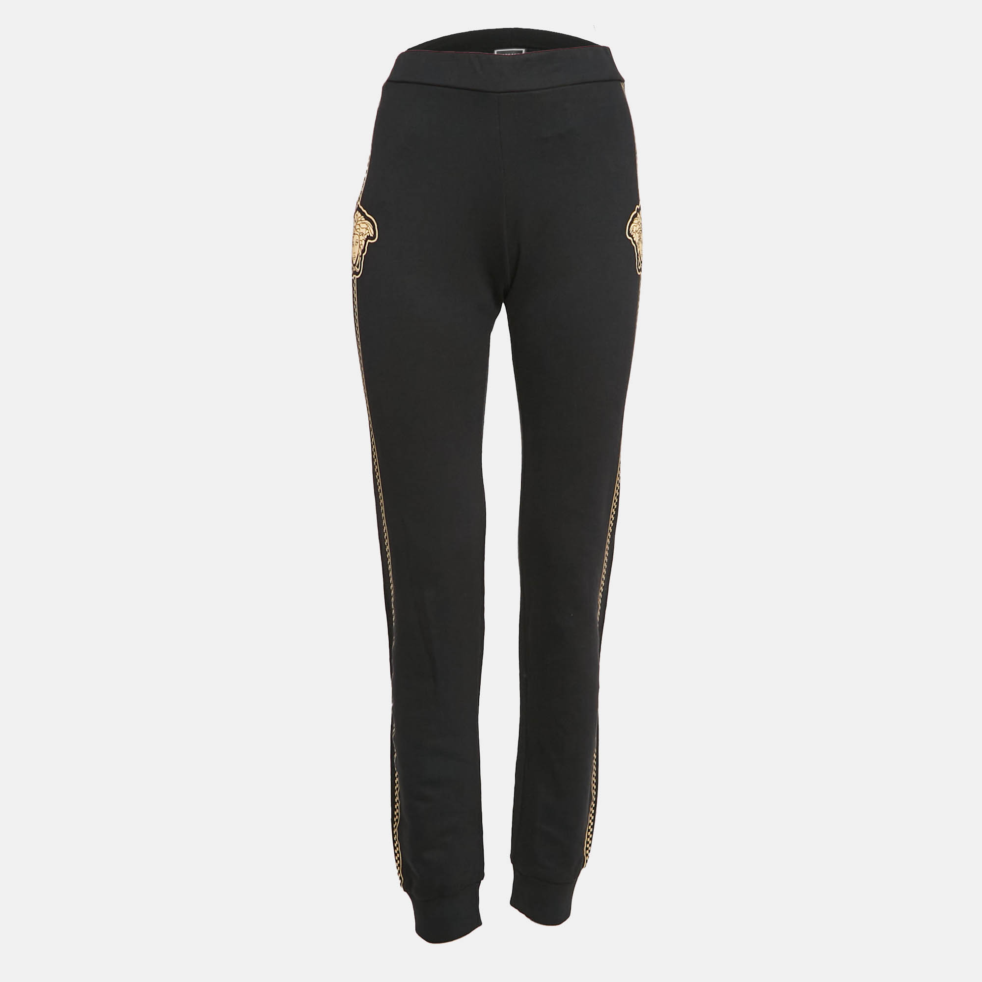 

Versace Black Medusa Print Cotton Knit Joggers