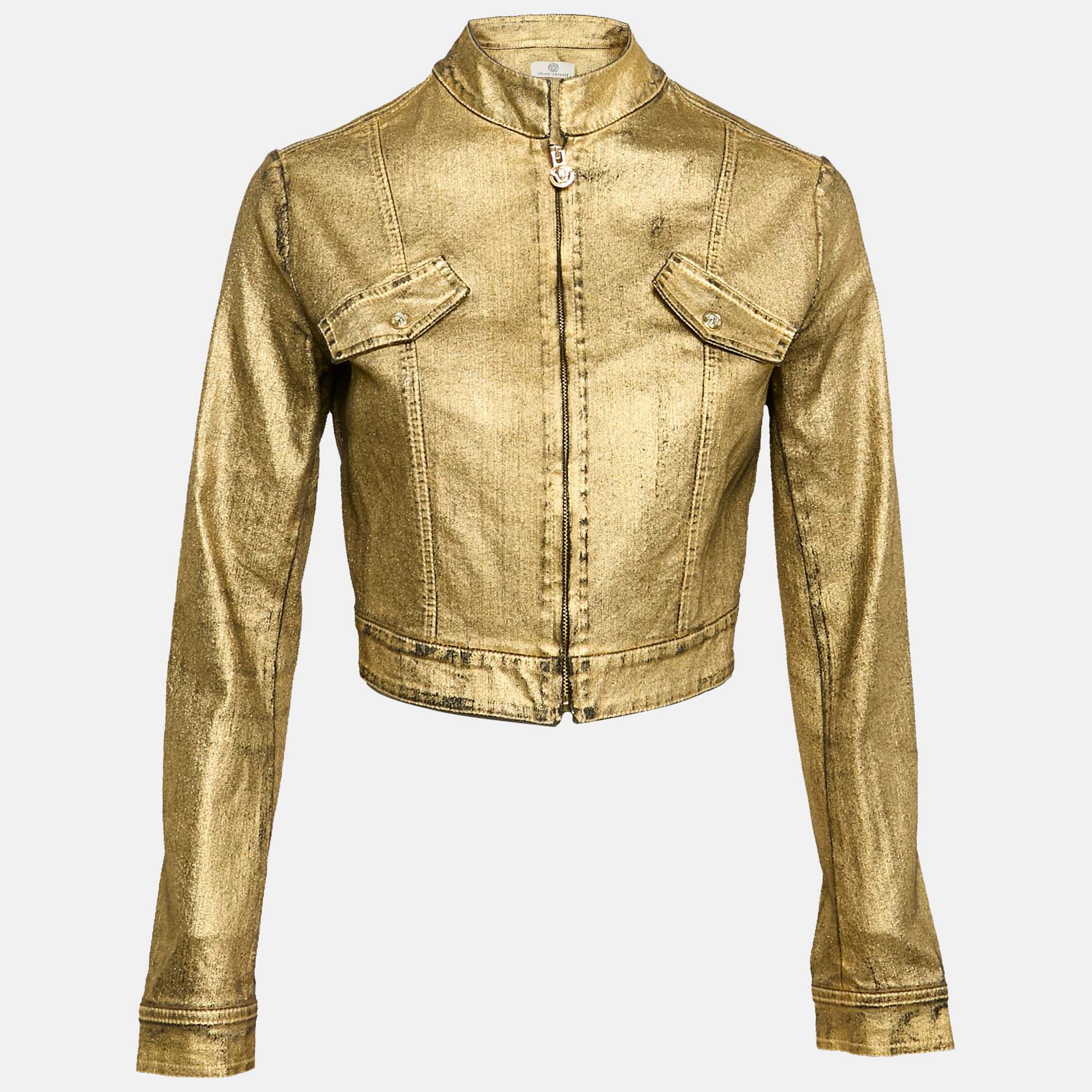 

Young Versace Gold Coated Zip-Up Jacket XXL