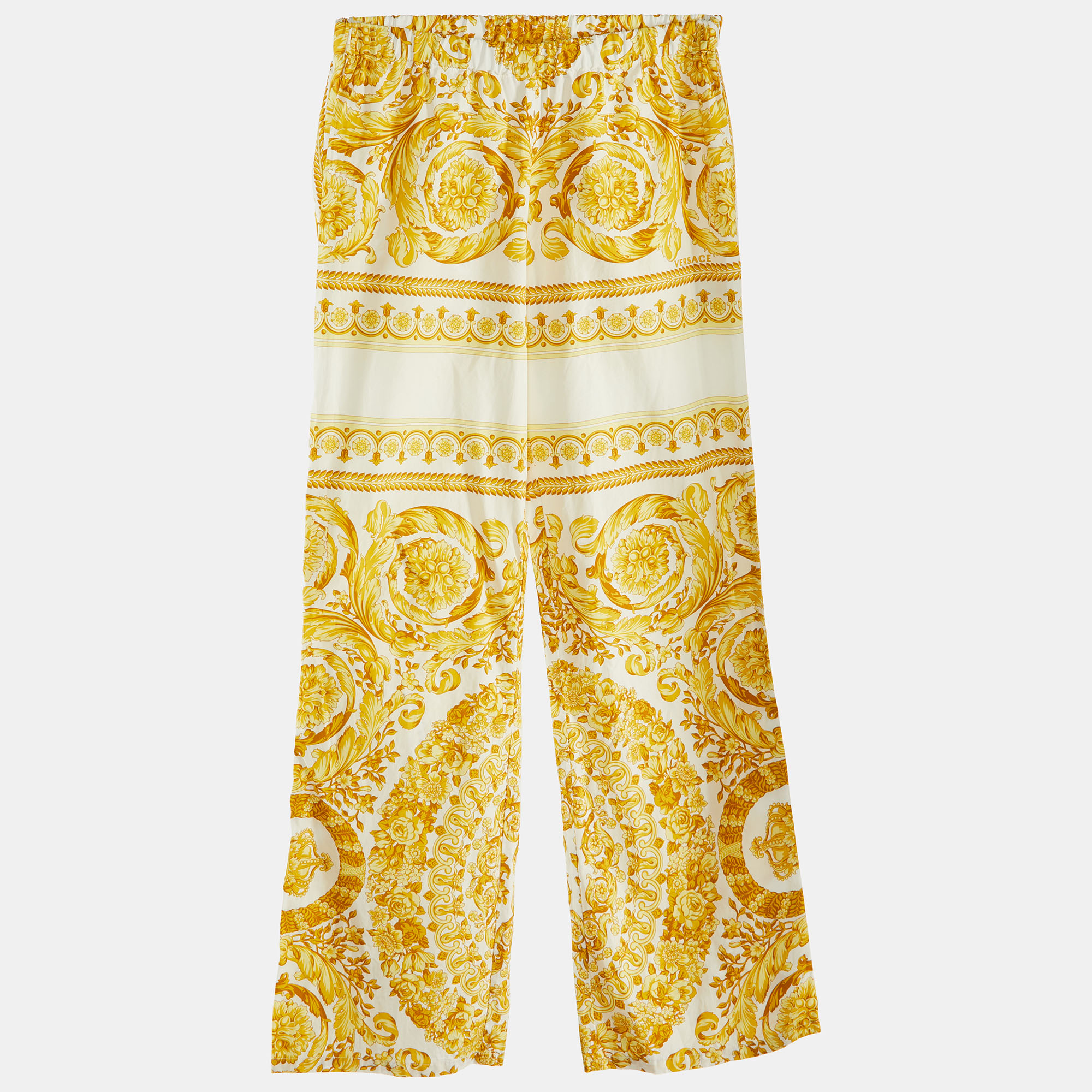 

Versace White printed Cotton Pants