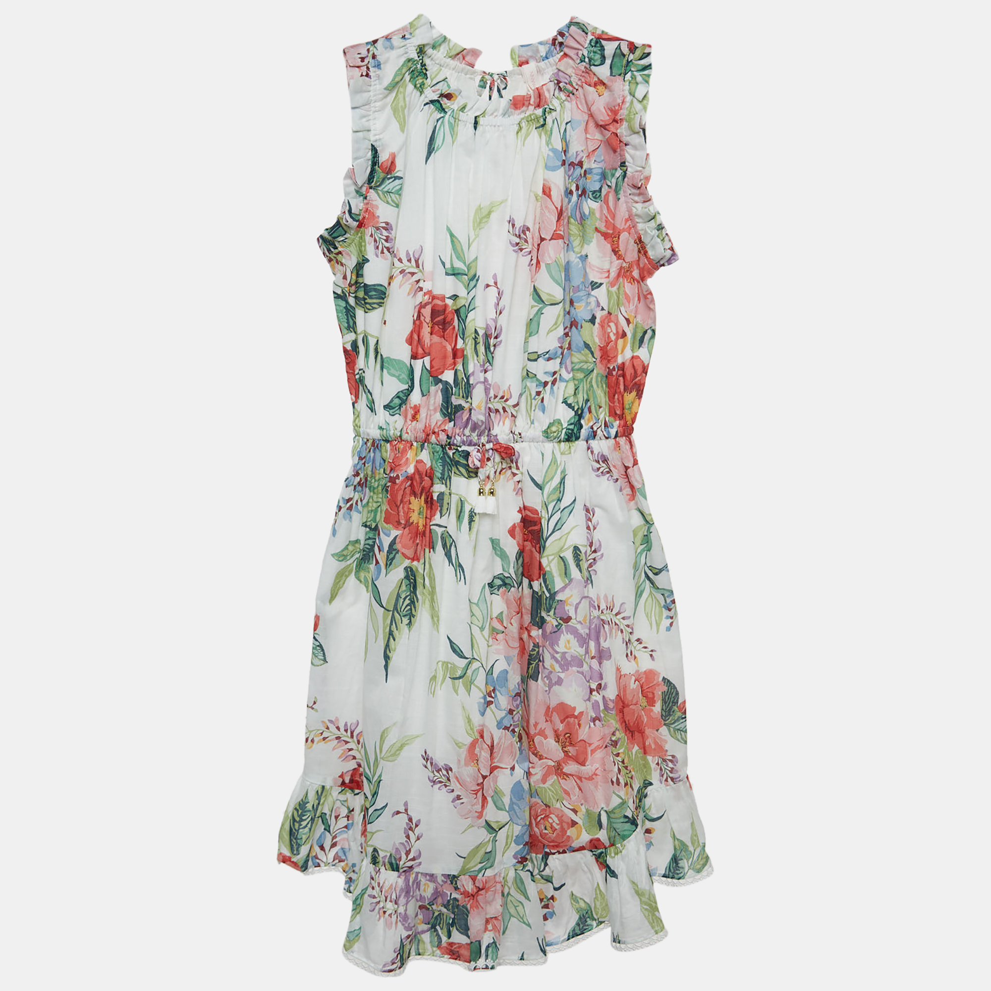 

Zimmermann White Floral Printed Cotton Dress