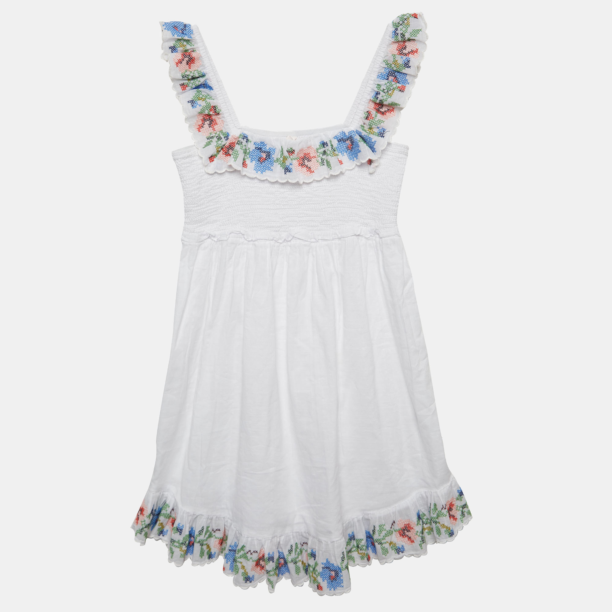 

Zimmermann White Embroidered Cotton Dress