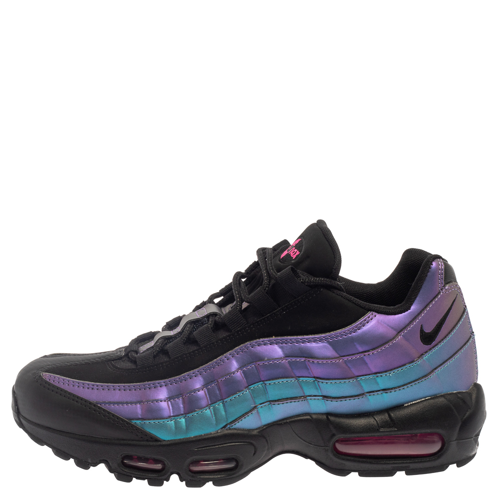

Nike Air Max 95 Black/Purple Leather Marathon Running Sneaker Size