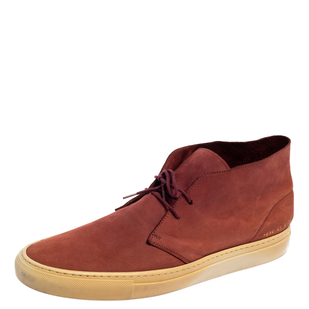 

Common Projects Burgundy Suede Desert Boots Size