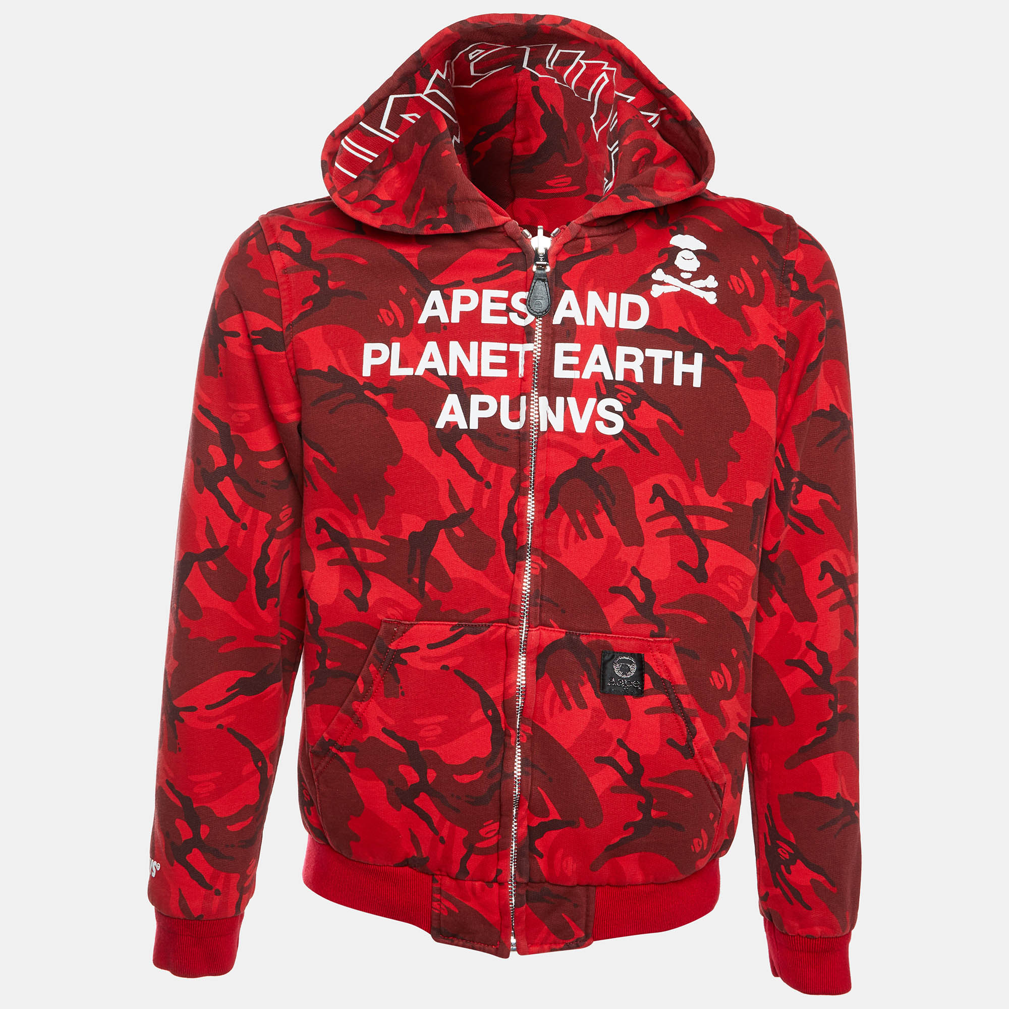 

AAPE by A Bathing Ape Red camouflage Graphic Print Jersey Reversible Jacket M