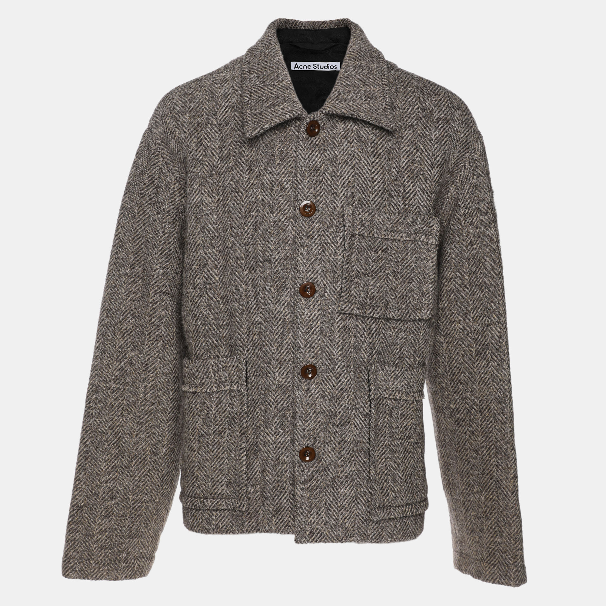 

Acne Studios Grey Wool Blend Boxy Jacket M, Green