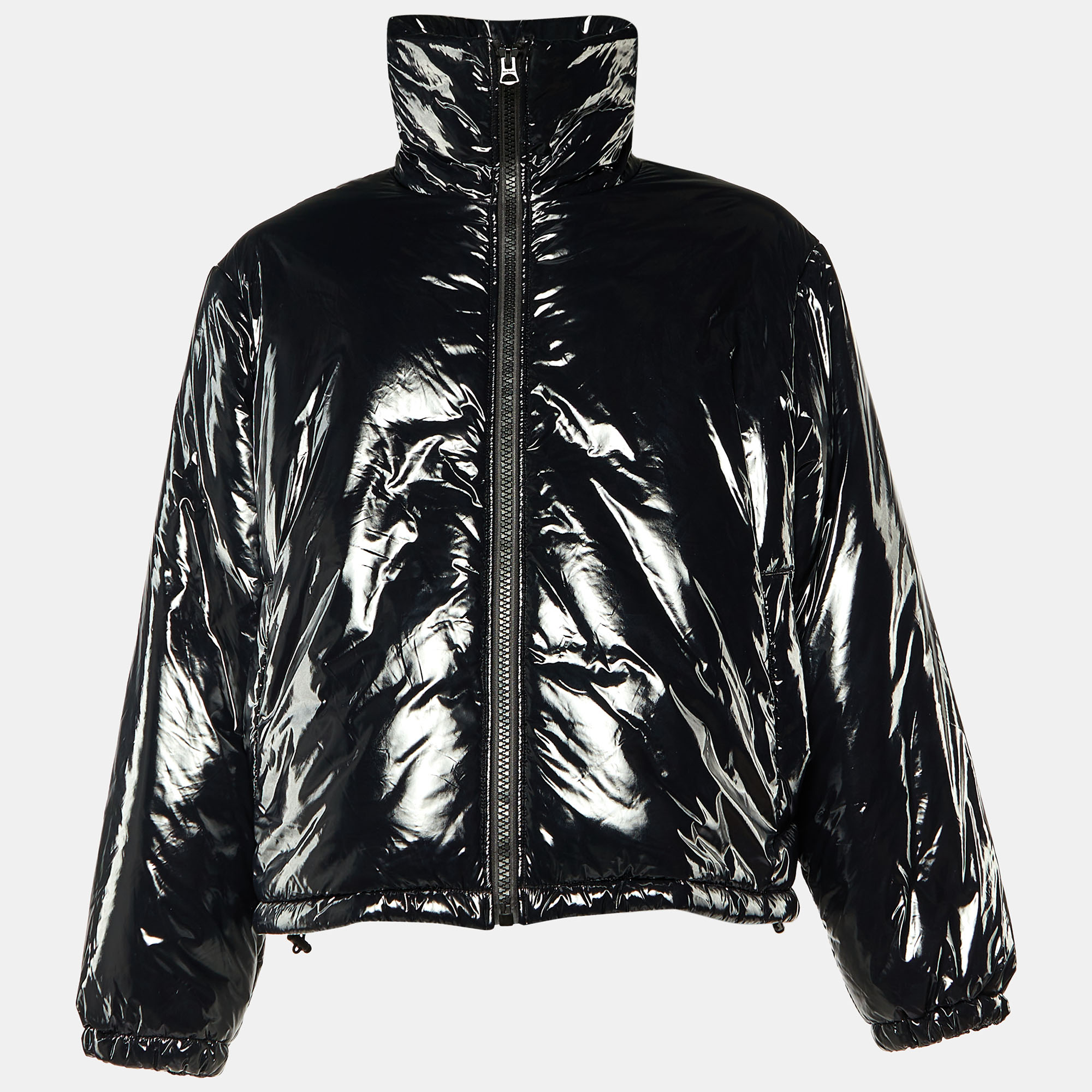 

Acne Studios Black Nylon Zip Up Puffer Jacket XL