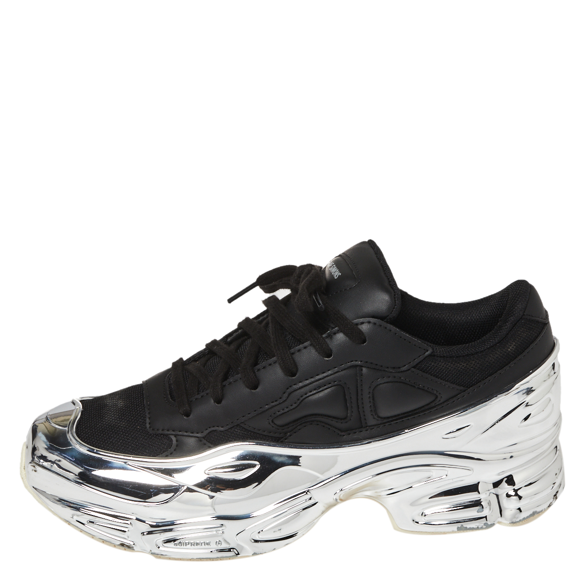 

Adidas By Raf Simons Black/Silver Leather Ozweego Core Sneakers Size
