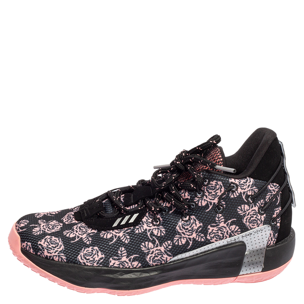 

Adidas By Raf Simons Black/Pink Mesh And Fabric Dame Sneakers Size